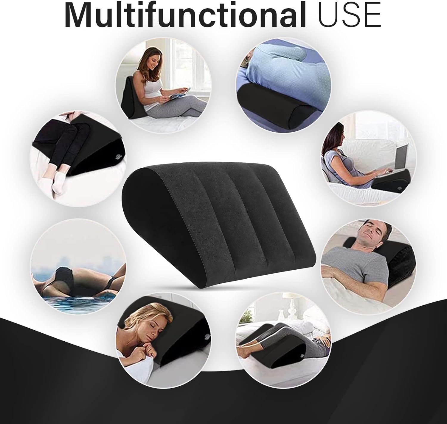 LuxoCare Leg Inflatable Elevation Pillows - Quick Inflate Deflate