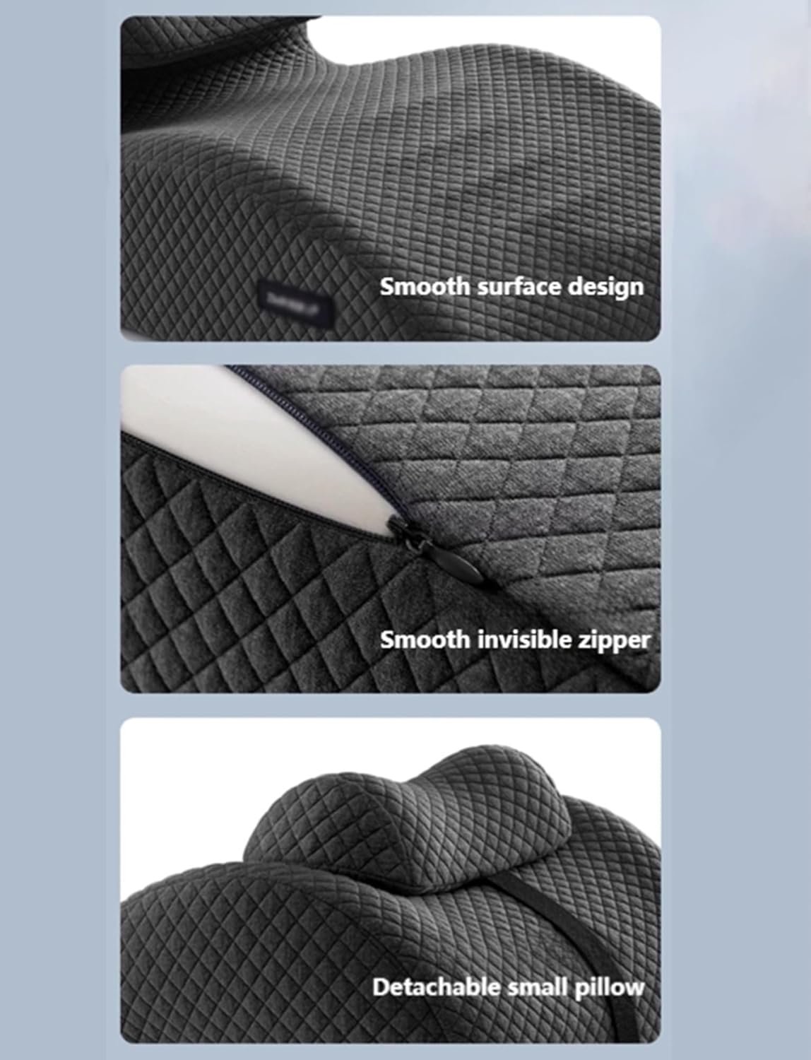 Slow Rebound Memory Foam Reading Pillow with Cervical Support