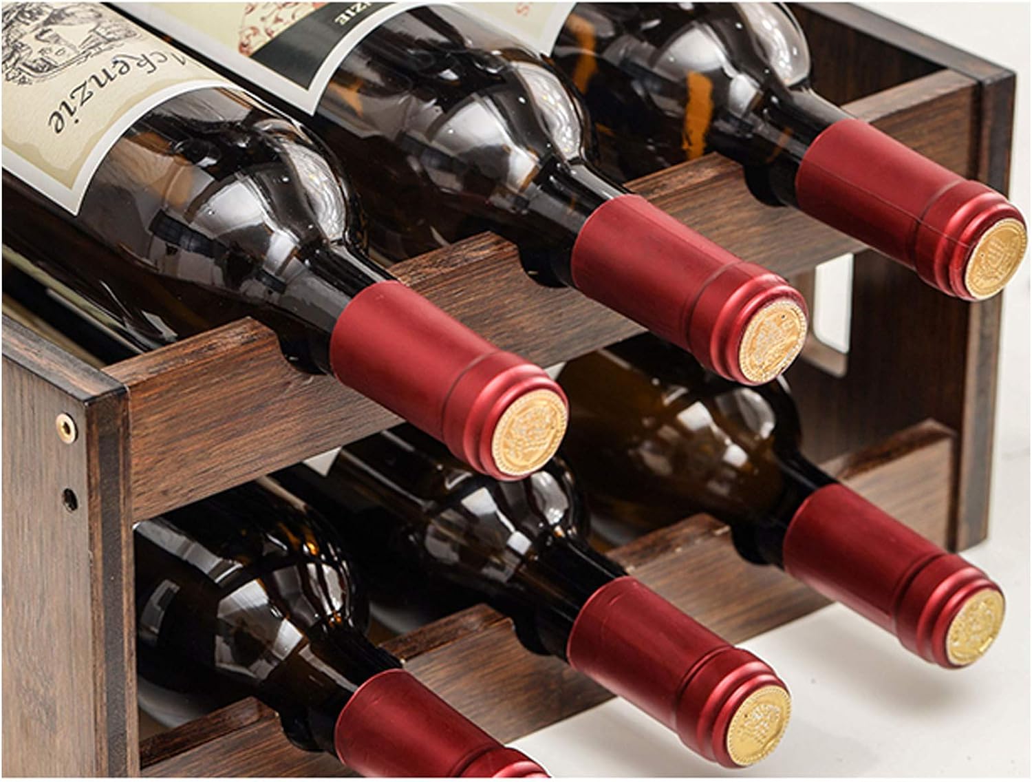 BOCbco Wall-Mounted Wine Rack for 6 Bottles and Glasses