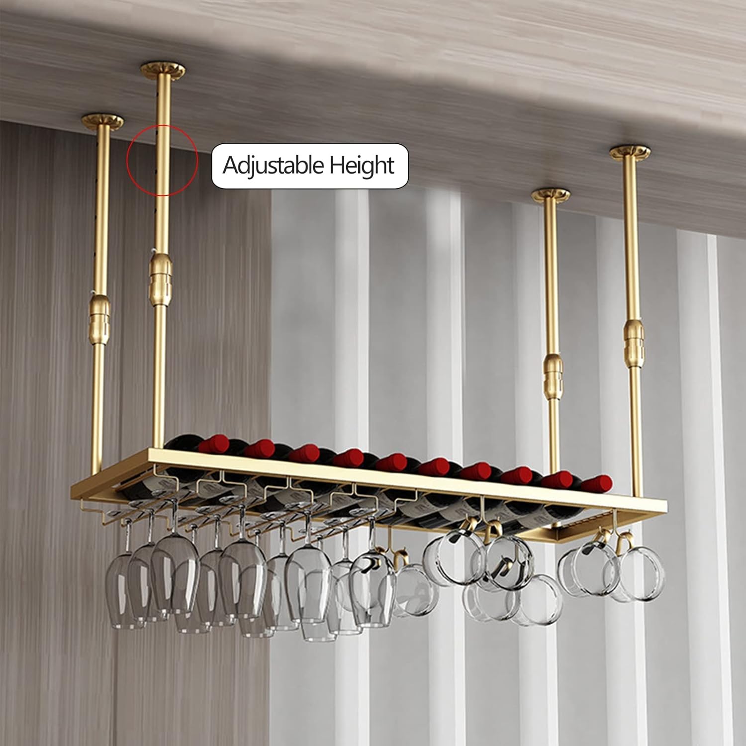 Suuim Adjustable Metal Wine Rack Holder