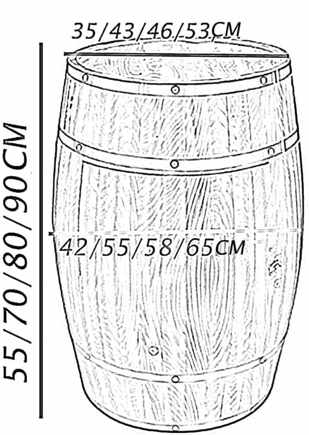 Wooden Wine Barrel Table - Charred Cedar Decorative Storage Cabinet