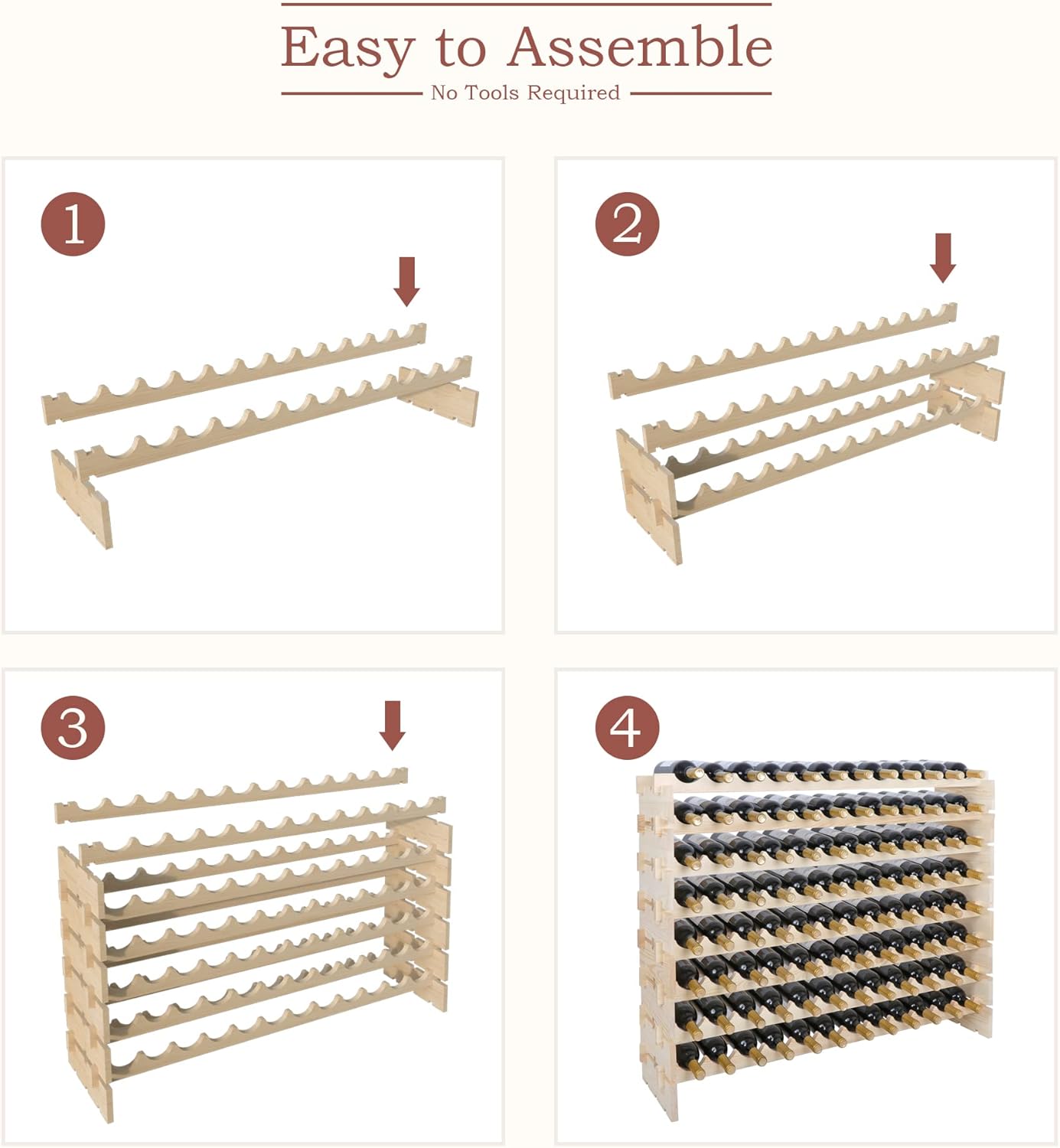 HomGarden 8 Tier Free Standing Wine Rack