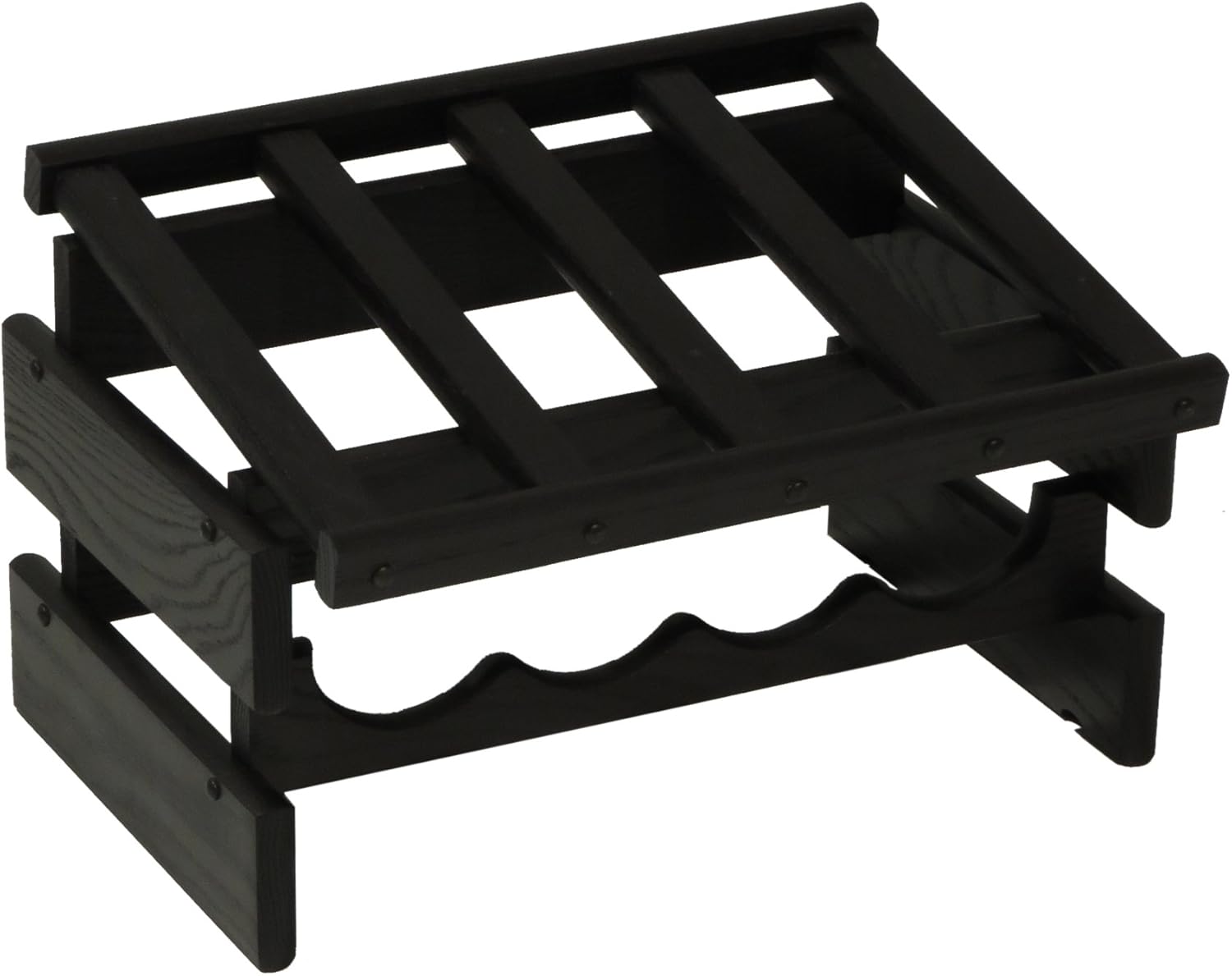 FixtureDisplays 8 Bottle Dakota Wine Rack with Black Display Top
