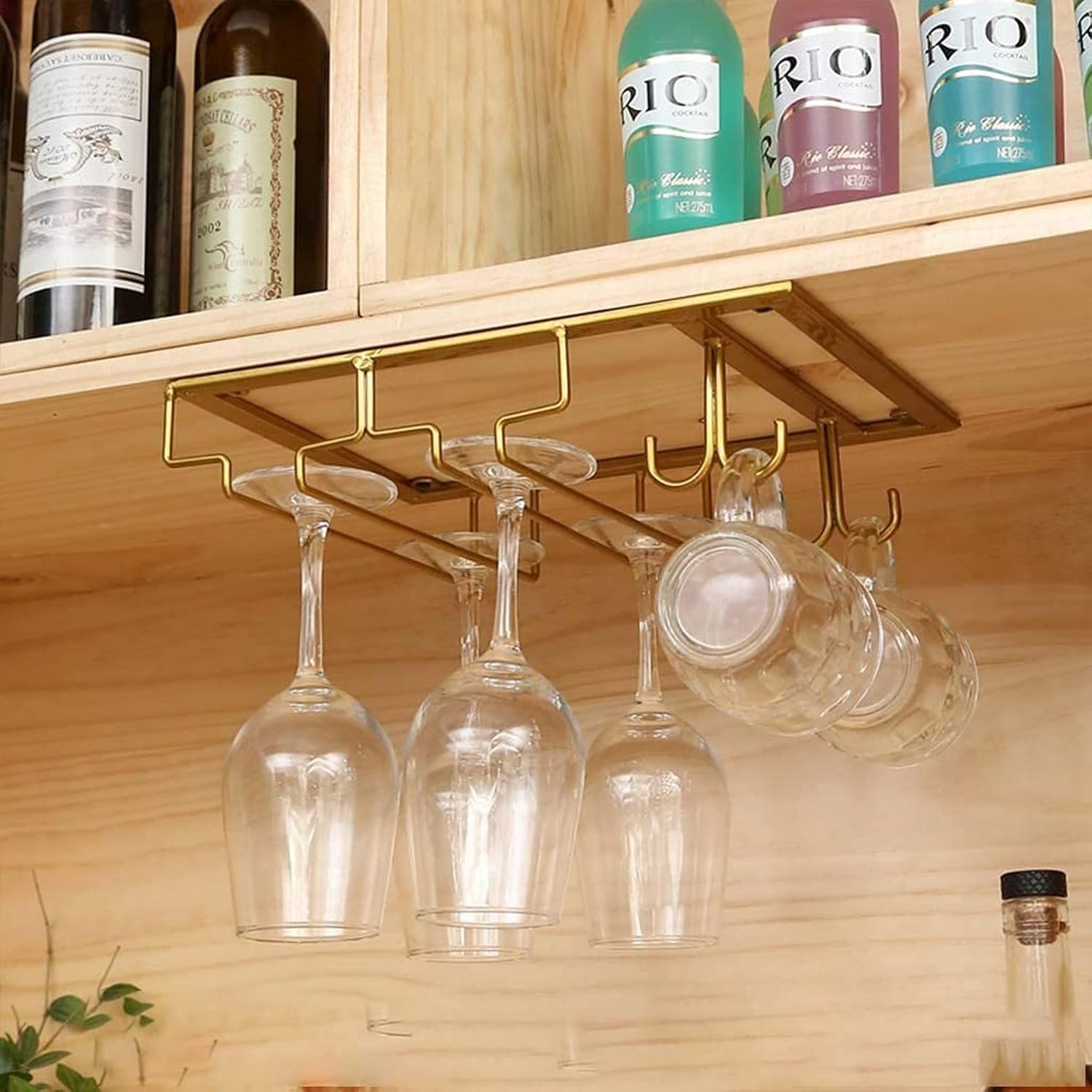 Iron Wine Glass Rack for Home Bar Kitchen