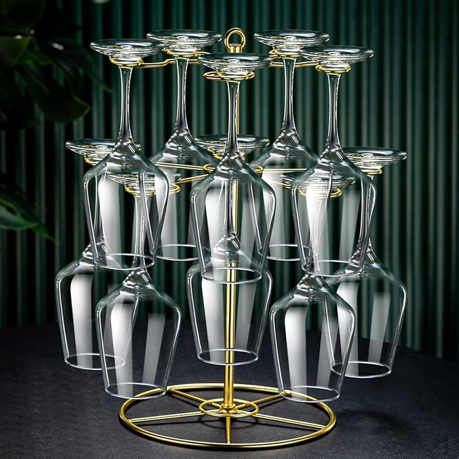 FaLKiN Wine Glass Rack with 10 Rotating Hooks 1