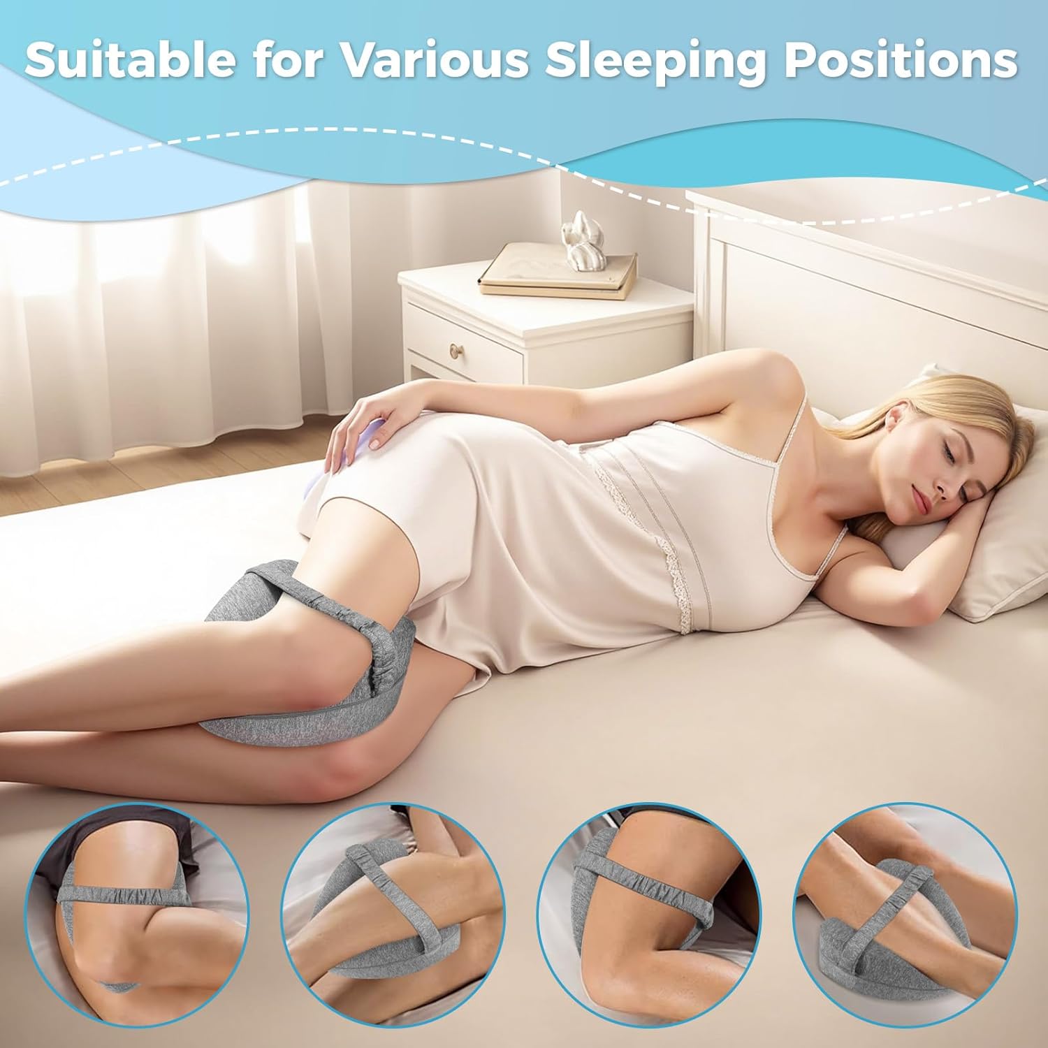 VANGAYH Memory Foam Knee Pillow for Side Sleepers