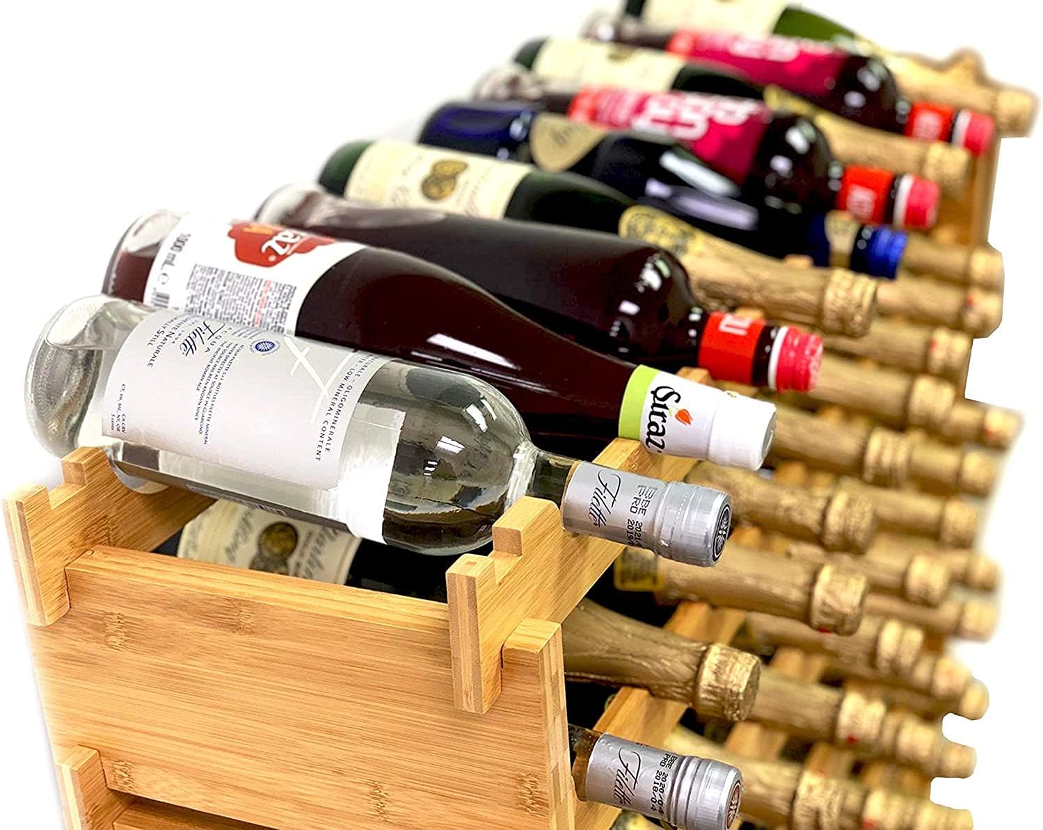 Birsppy Bamboo Wine Rack - 8-Tier 72 Bottle Capacity