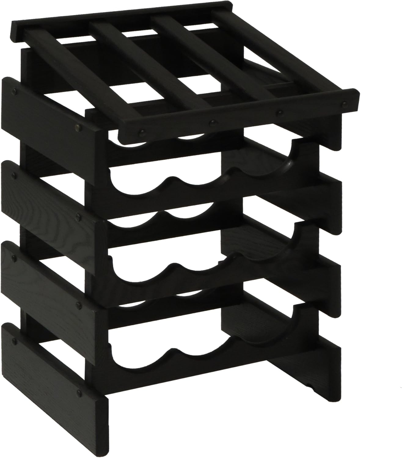 Wooden Mallet Black 12 Bottle Dakota Wine Rack