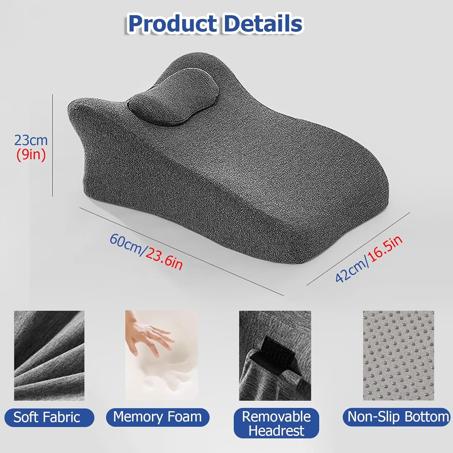 JYHHCYS Memory Foam Prone Pillow with Headrest
