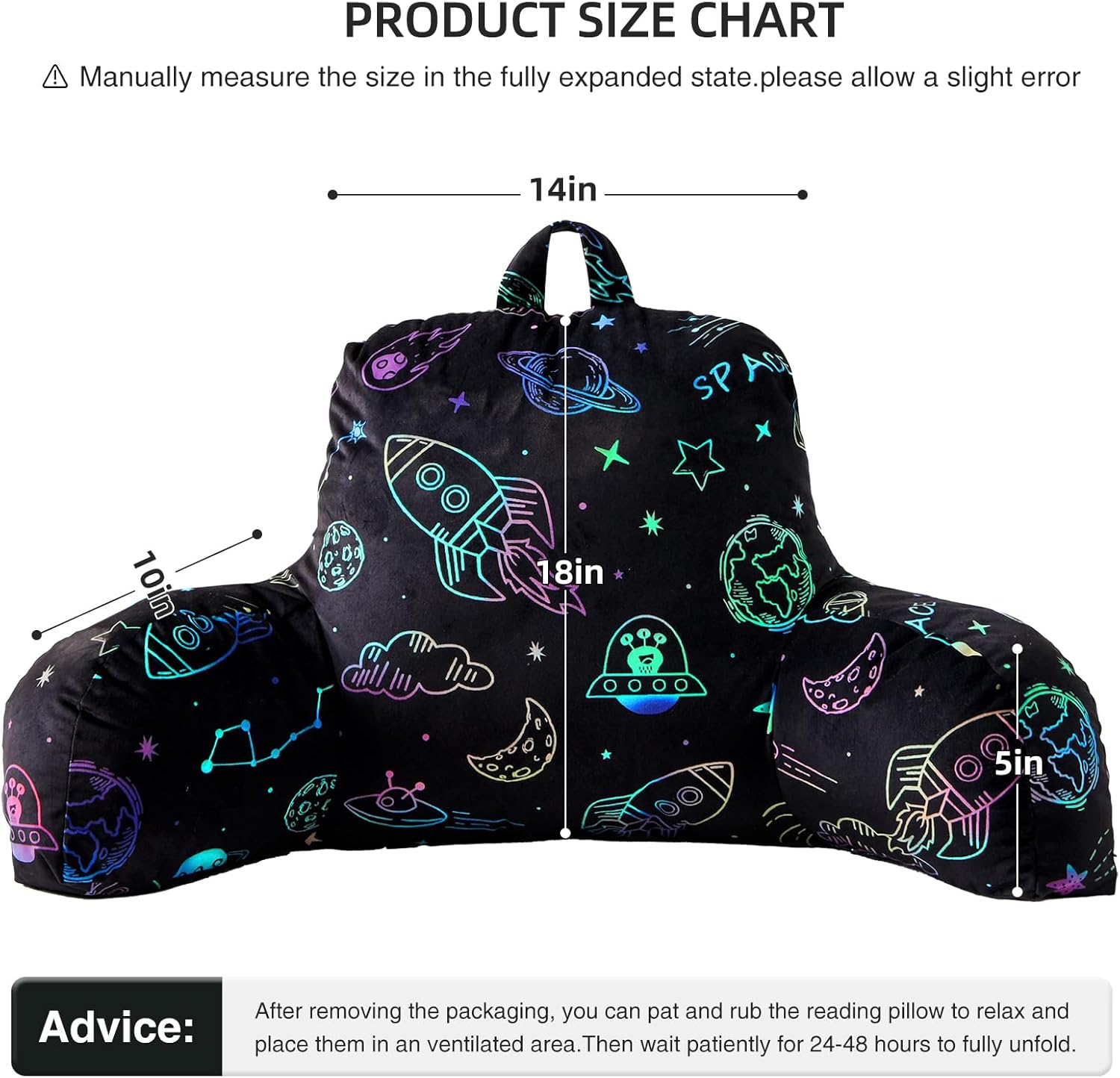Aimuan Rocket Reading Pillow with Arms