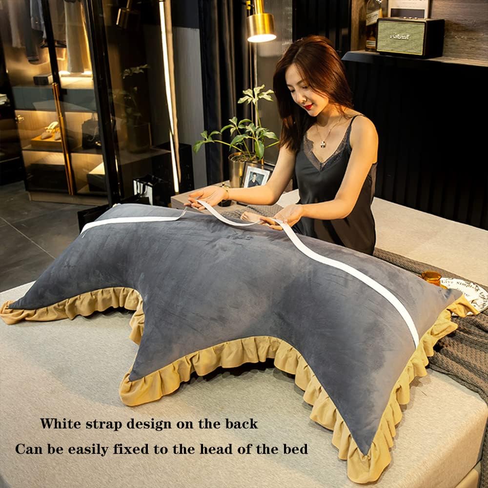 ZZYK Fleece Headboard Pillow Large Reading Support Cushion