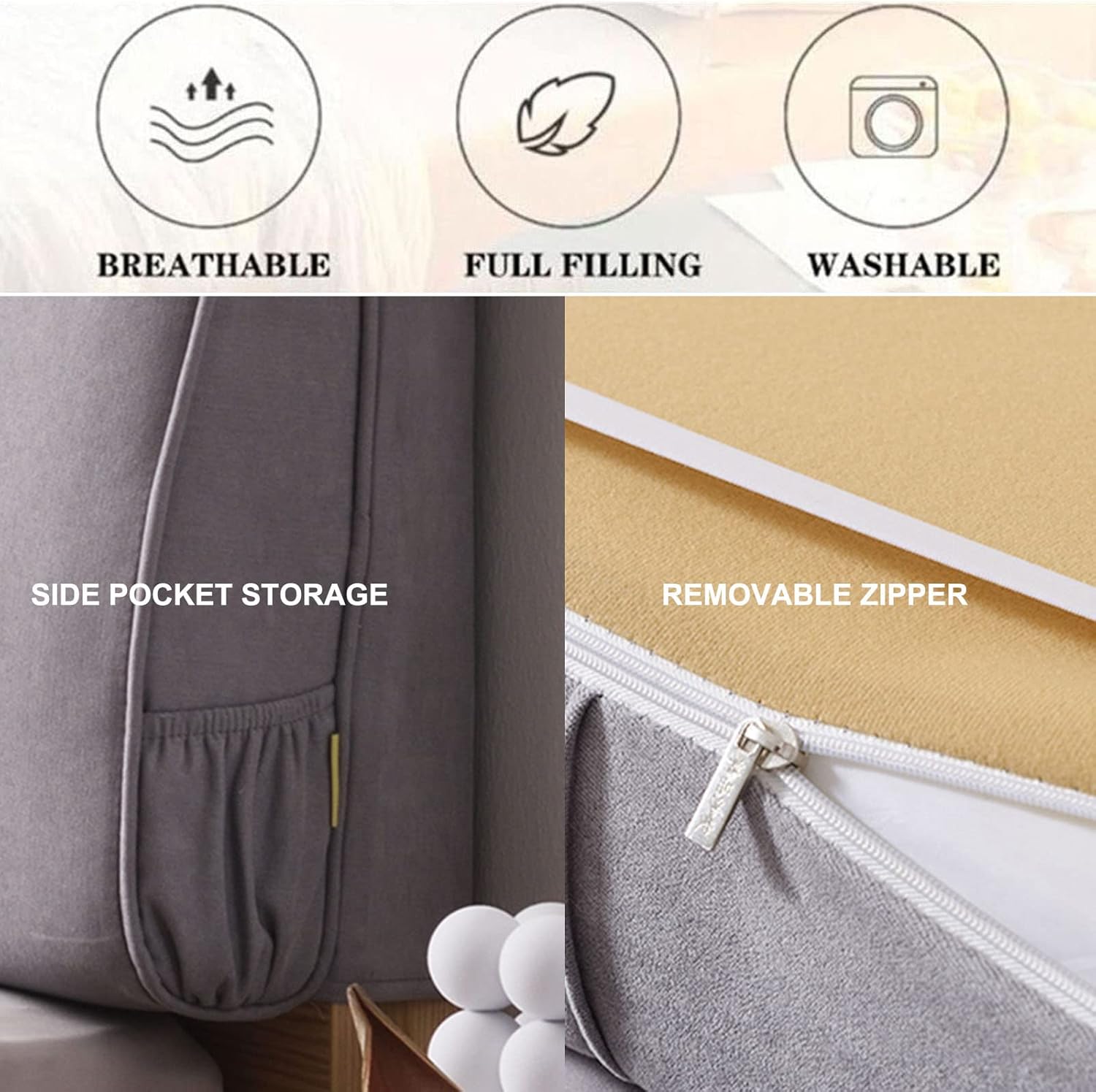 High Resilience Headboard Cushion Wall Pillow for Bedroom 1