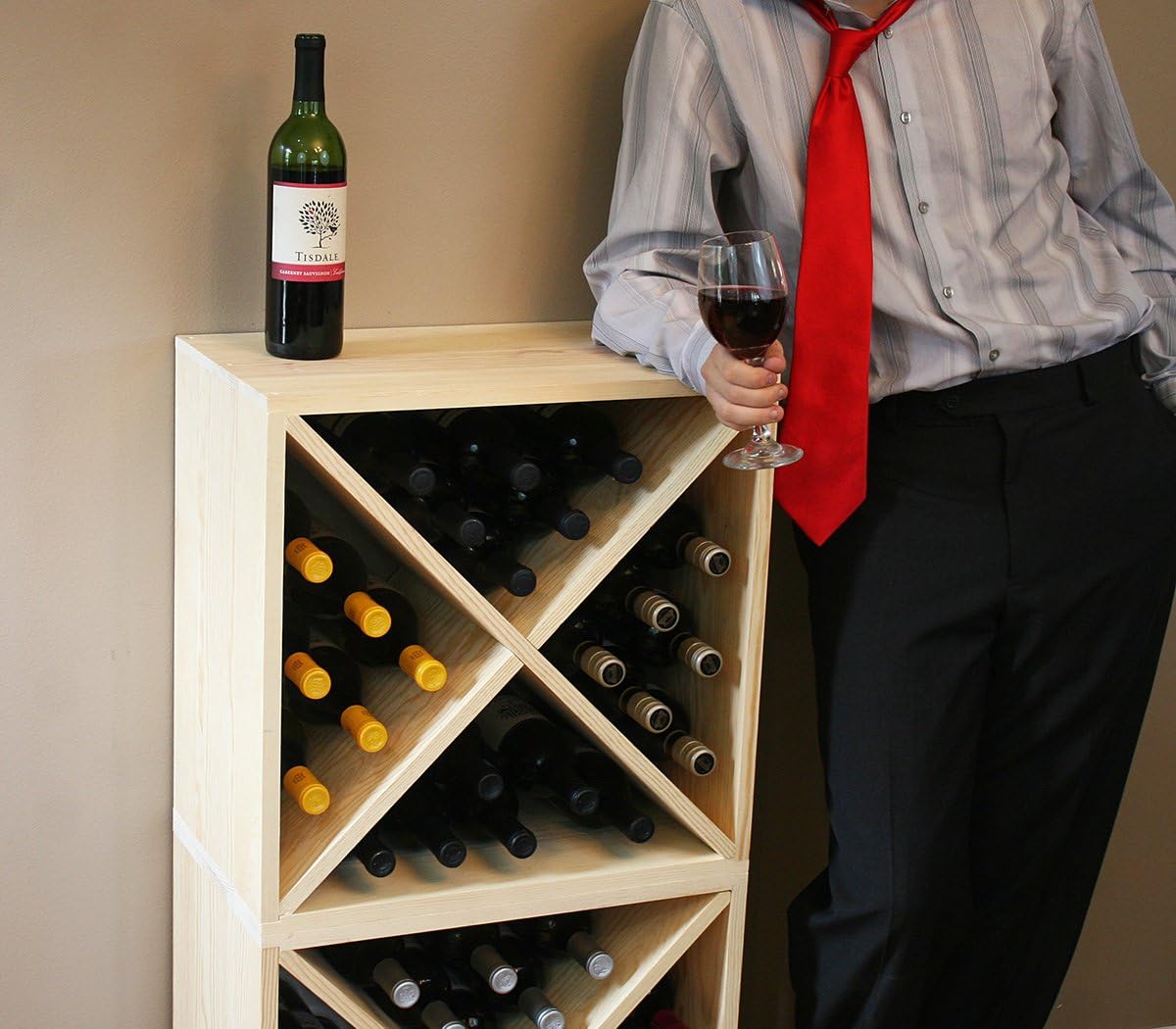 Creekside 24 Bottle Wine Cubes Set of 2 12 Deep Pine 1