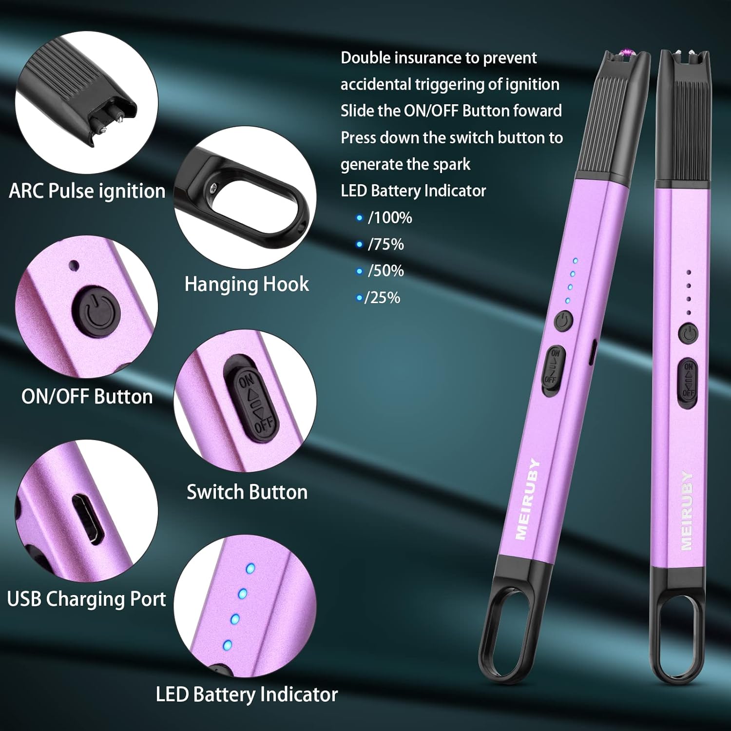 MEIRUBY Electric Arc Lighter for Women Mom