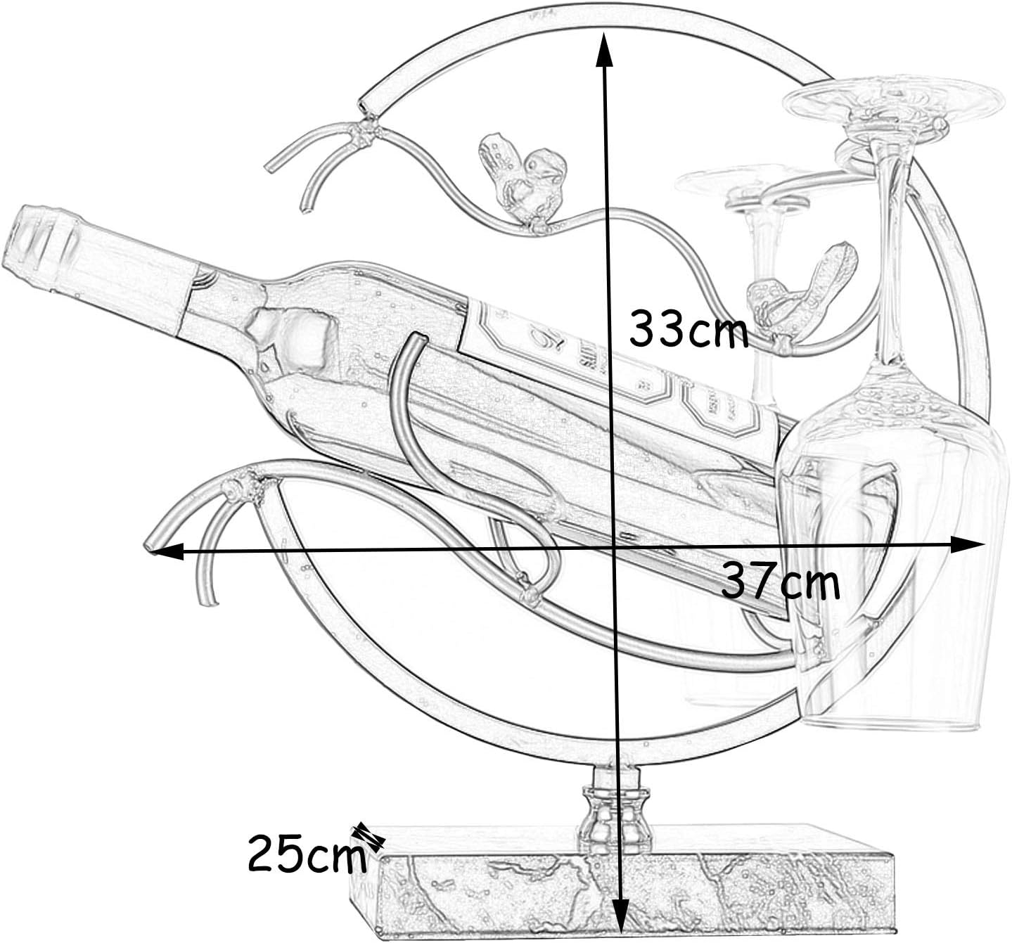 BOCbco Tabletop Wine Rack Holder - Iron Art Design