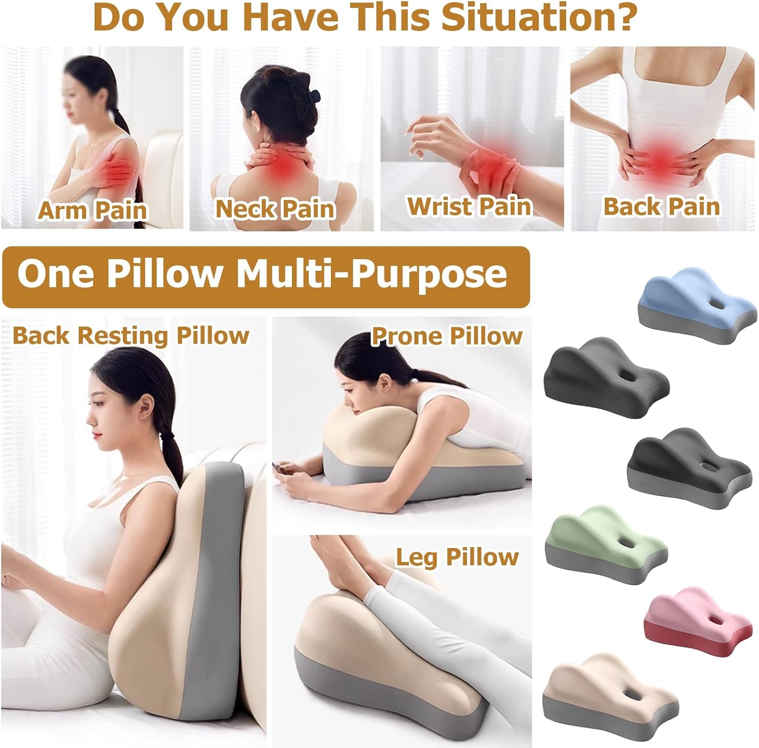JYHHCYS Adjustable Memory Foam Prone Pillow