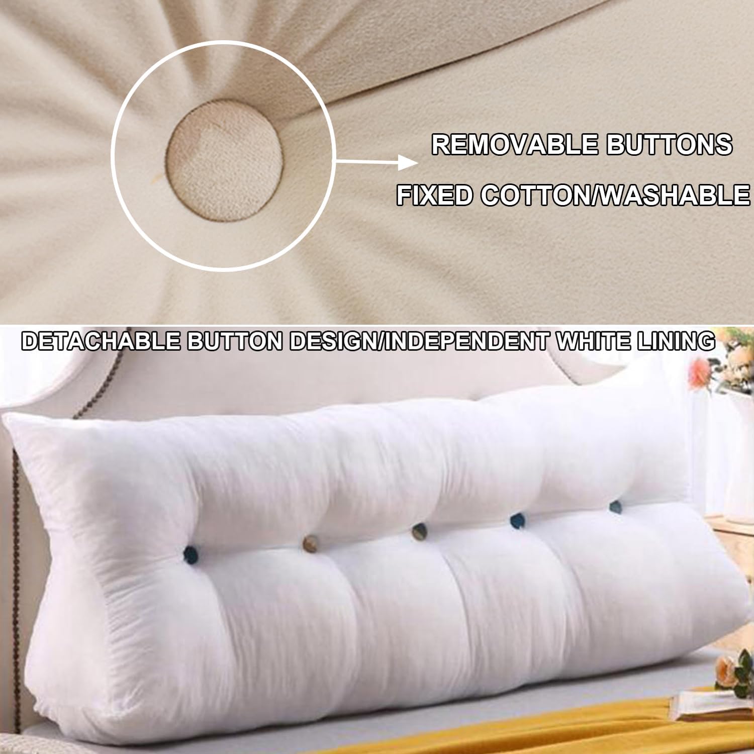ZZYK Headboard Pillow Wedge Reading Pillow Fleece Backrest Support