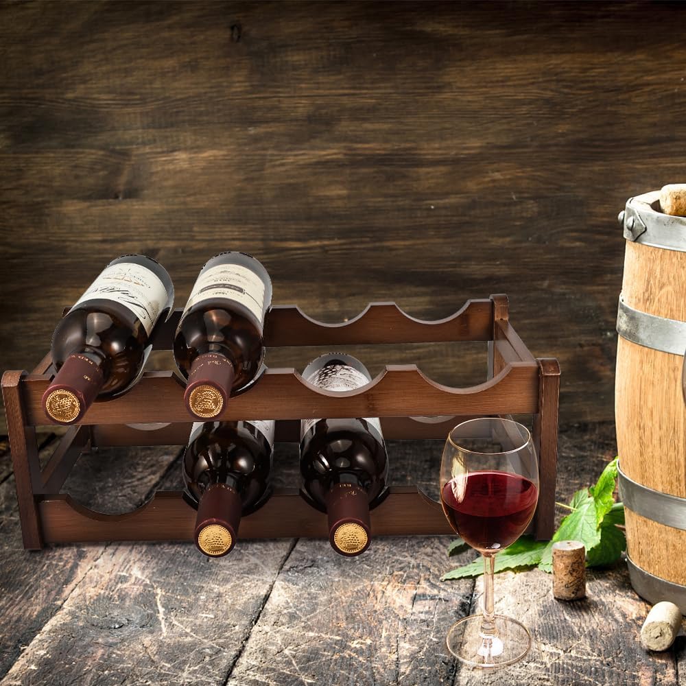 PAMISO 2 Tiers Wine Rack for 8 Bottles