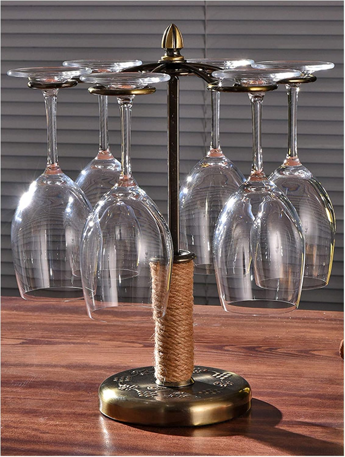 BOCbco Tabletop Wine Racks for 6 Glasses - Industrial Style