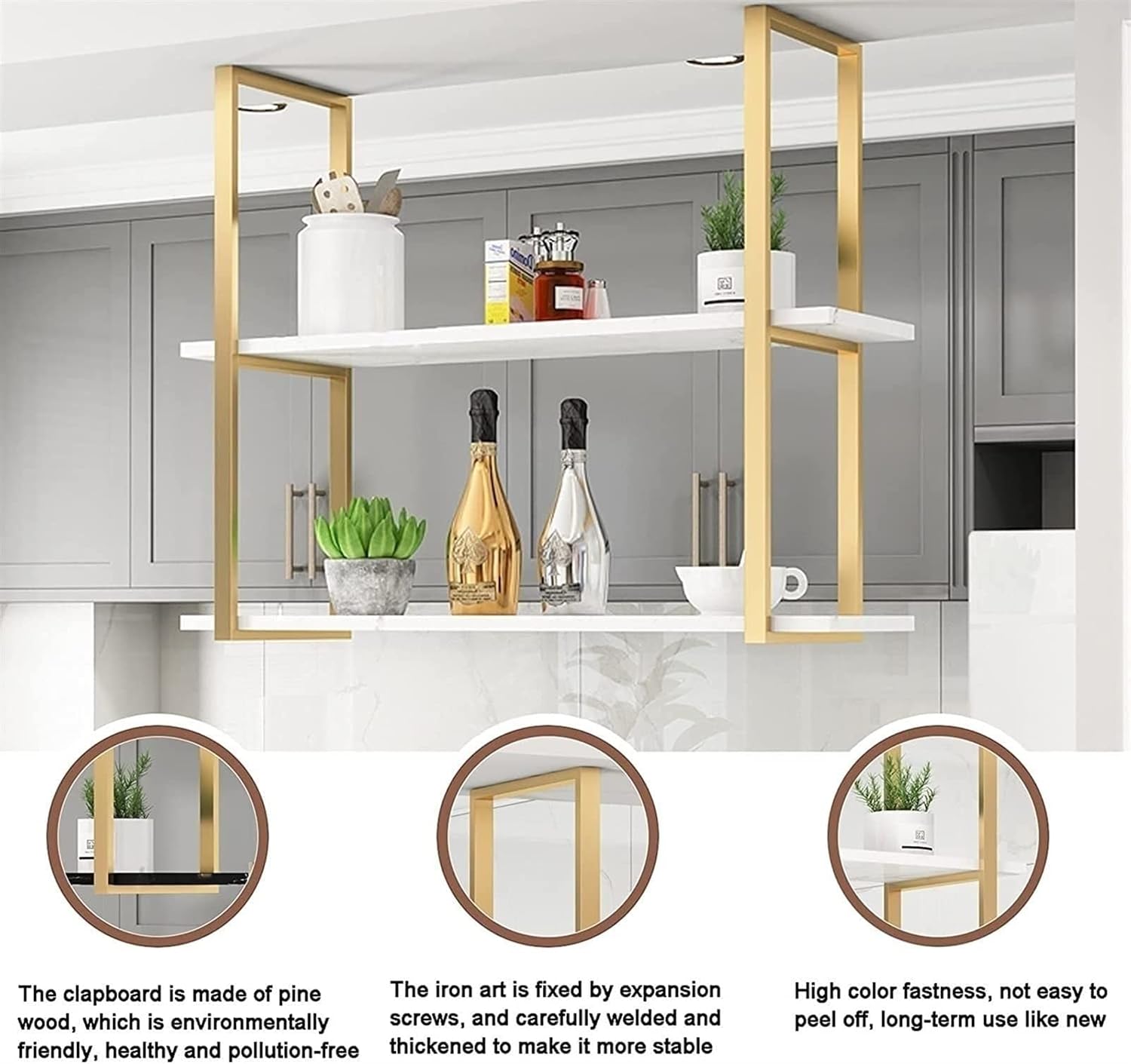 Ceiling Wine Rack - Retro Hanging Storage Shelf