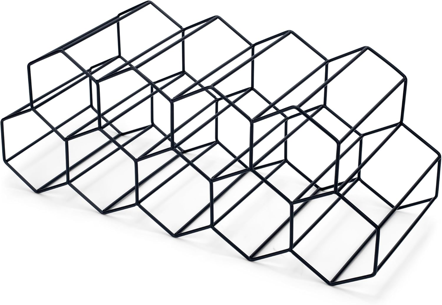NAT Jules Honeycomb Black Iron Wine Rack 12 Bottles