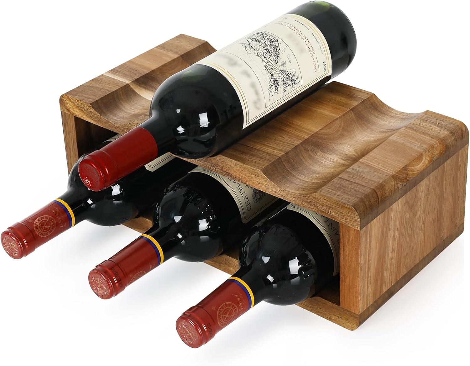 Jotboom 6 Bottle Acacia Wood Wine Rack