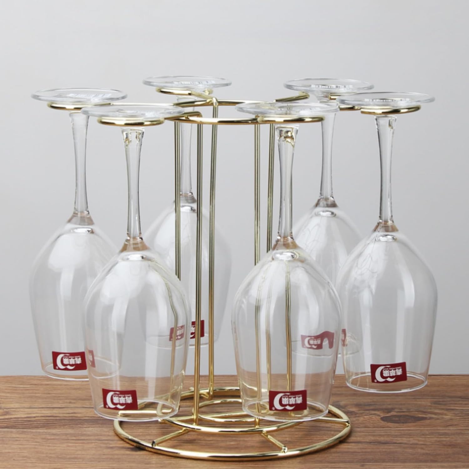Lmbabter Gold Wine Glass Rack for Home Bar