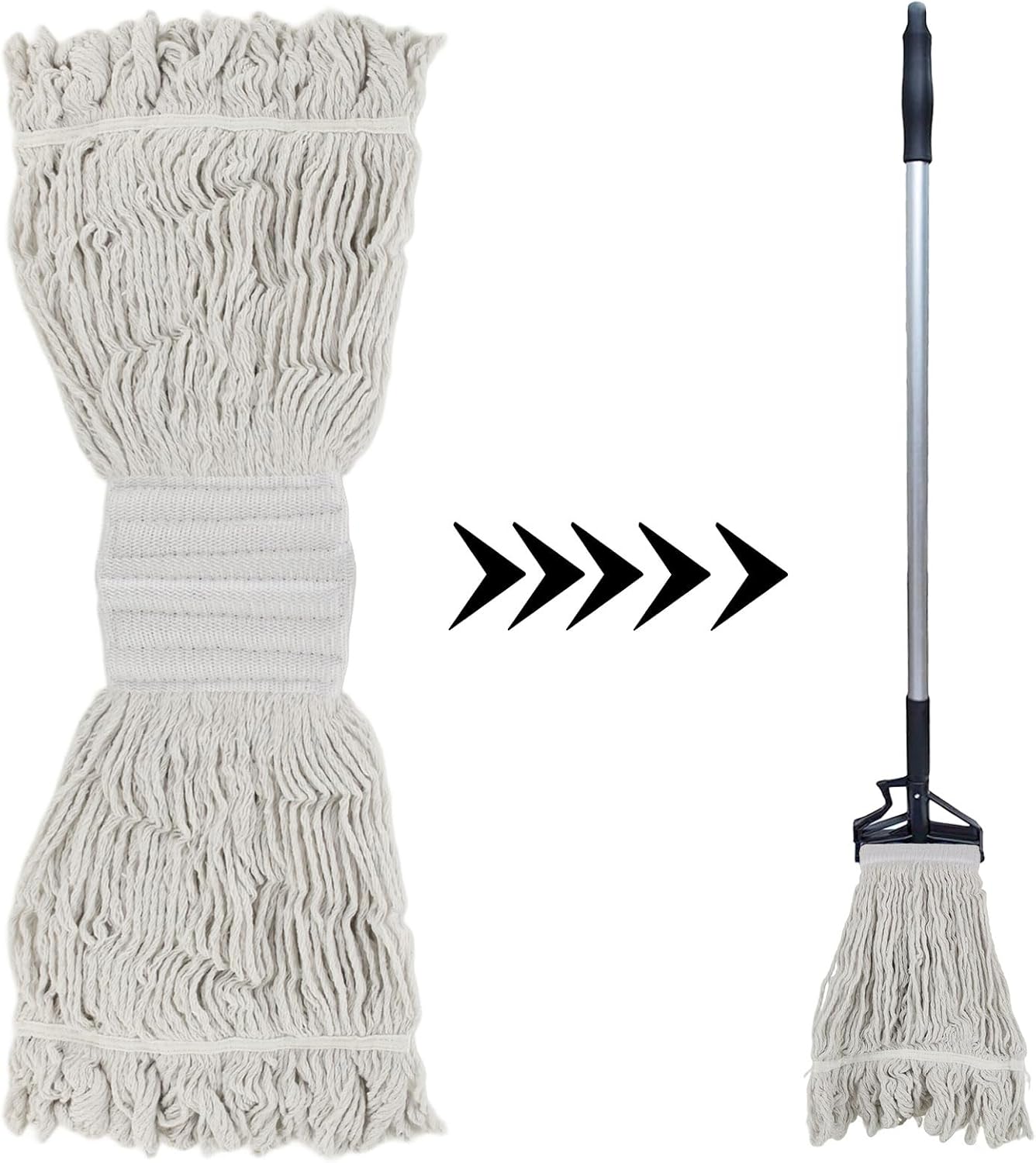 10Pcs Loop-End Mop Head Refills for Heavy Duty Cleaning