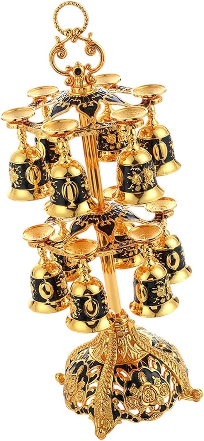 SiaBiced 2 Layer Metal Wine Glass Holder Stand
