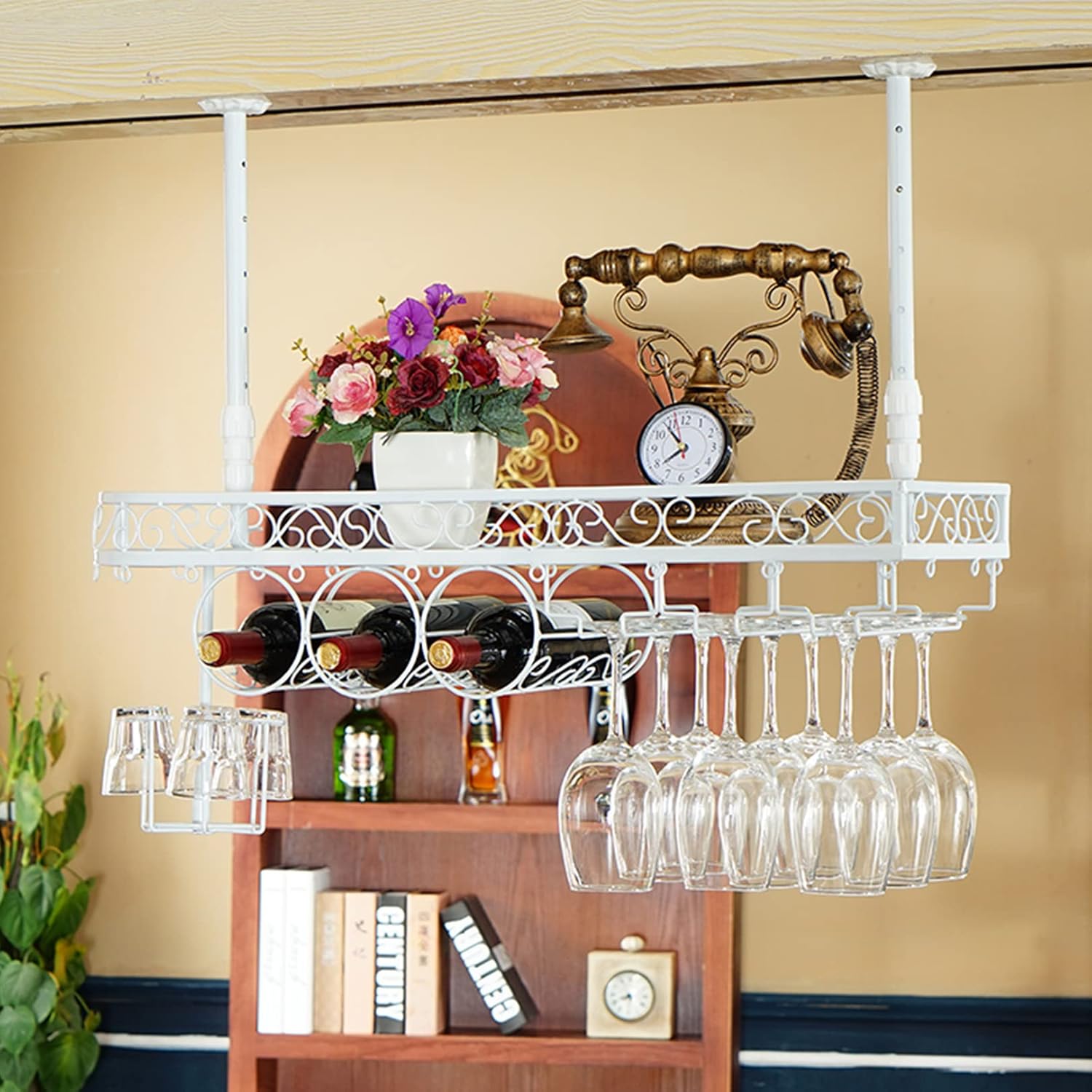 LUCEAE 2-In-1 Wall-Mounted Wine Rack