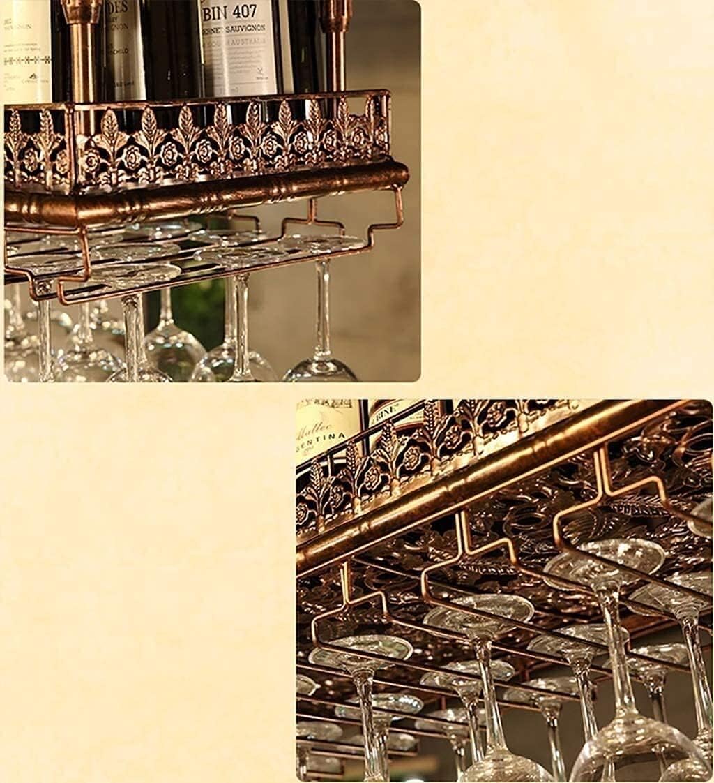Wall Wine Rack with Painted Iron Frame and Adjustable Shelves