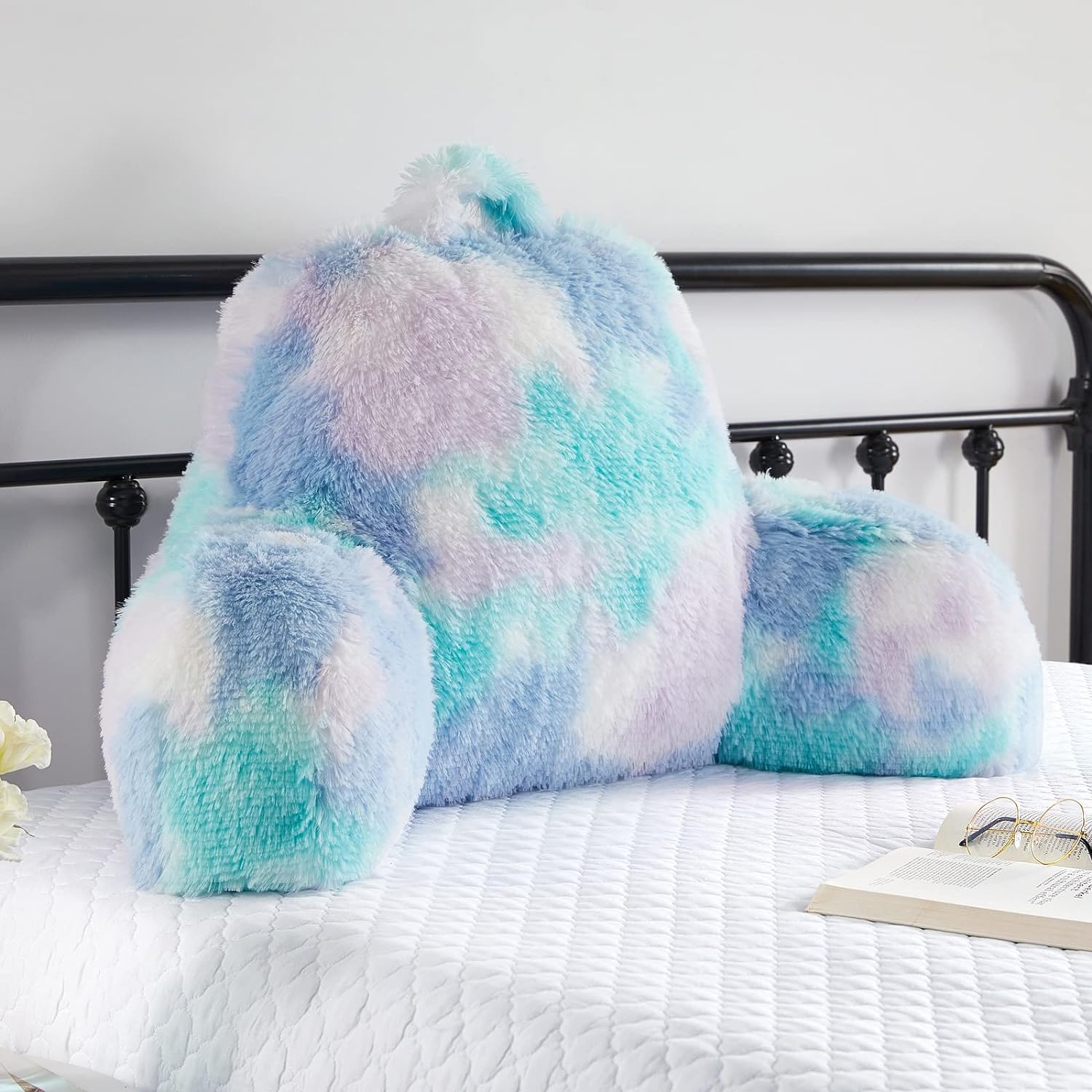 Stylish Ross Fur Reading Pillow with Back Support for Kids Adults