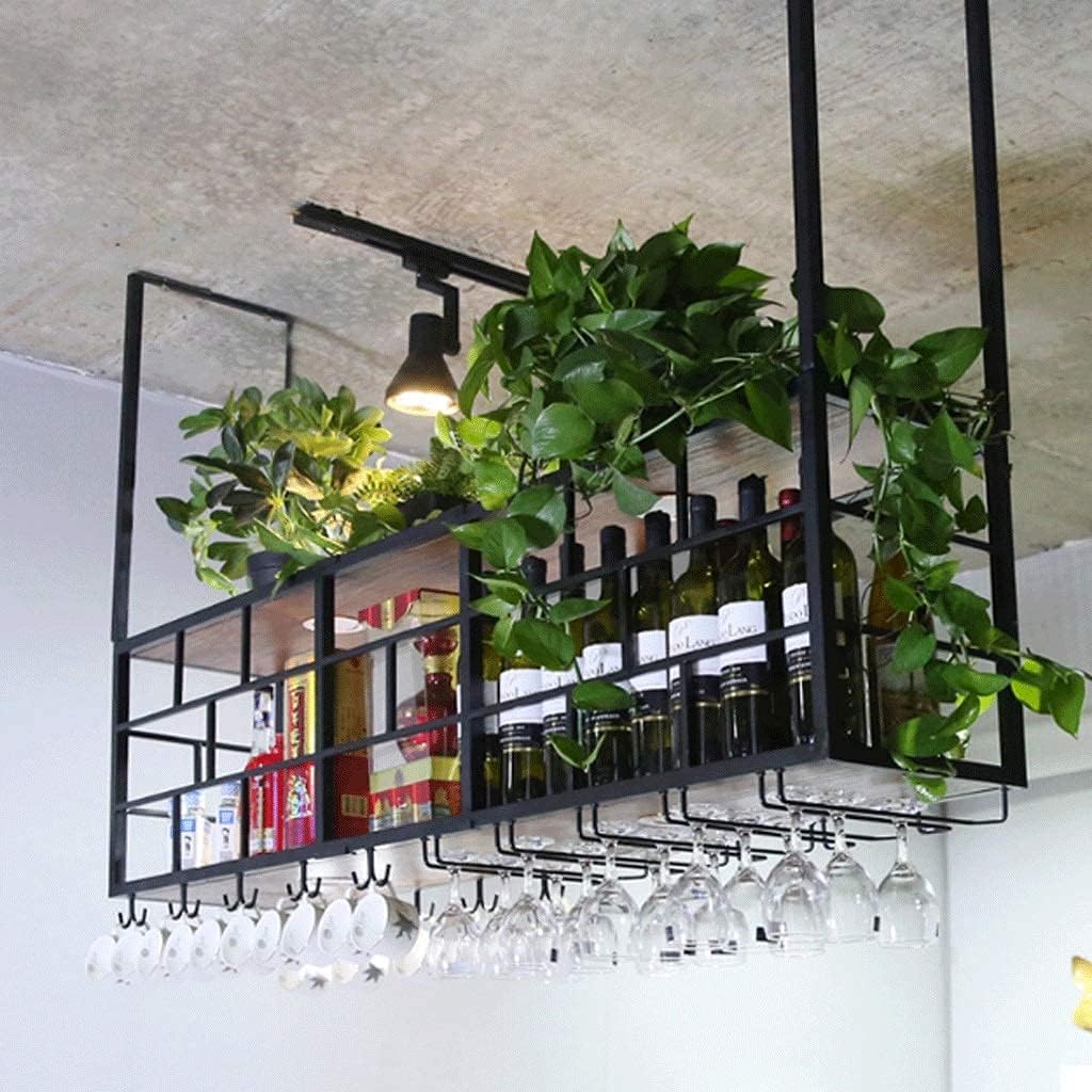 Wine Rack with Two Lights Simple Style Wall Mount