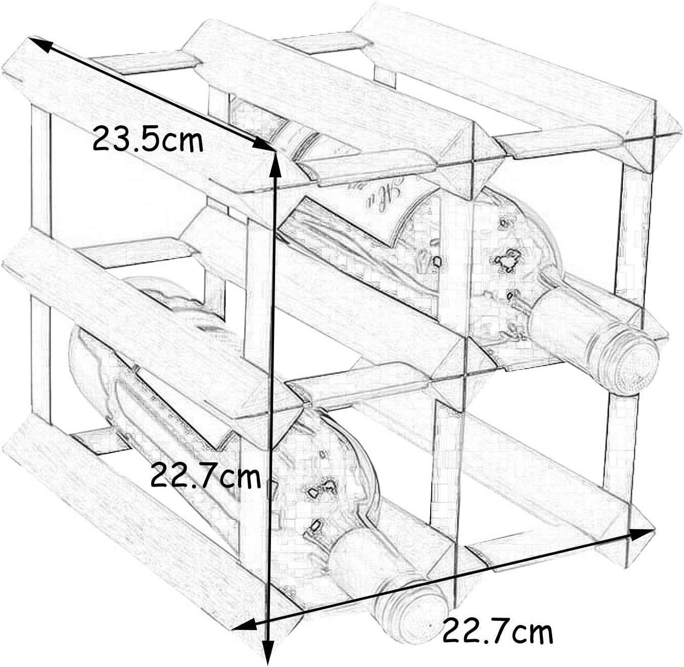 BOCbco Geometry Tabletop Wine Racks 4-Bottle Storage