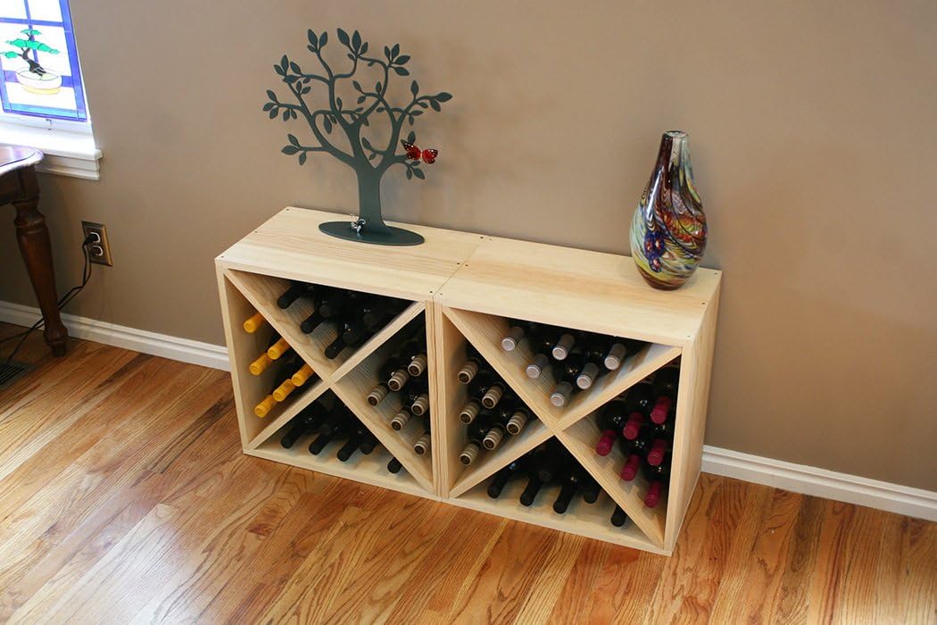 Creekside 24 Bottle Wine Cubes Set of 2 12 Deep Pine 1