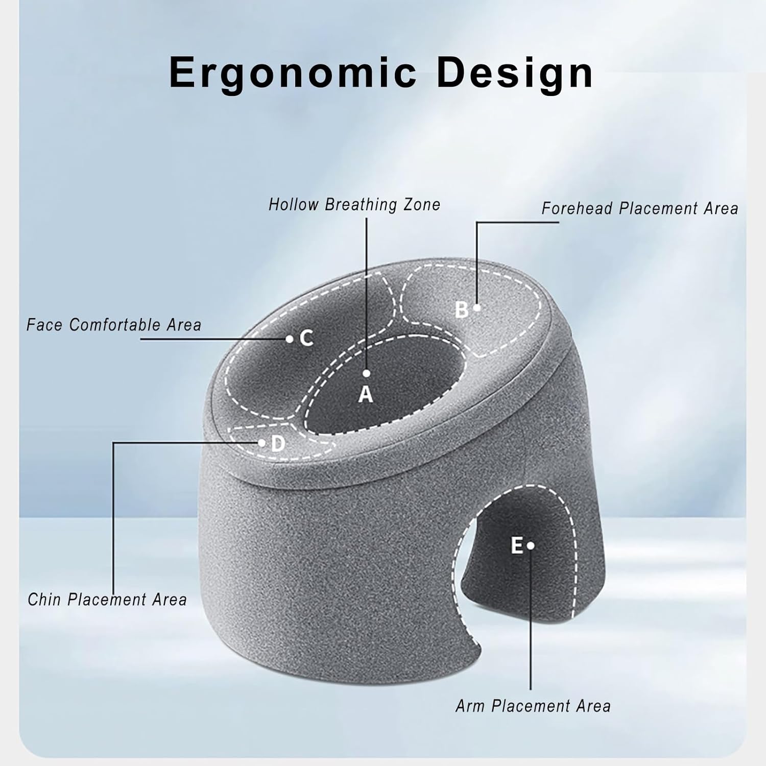 Memory Foam Desk Pillow with Arm Holes - Blue