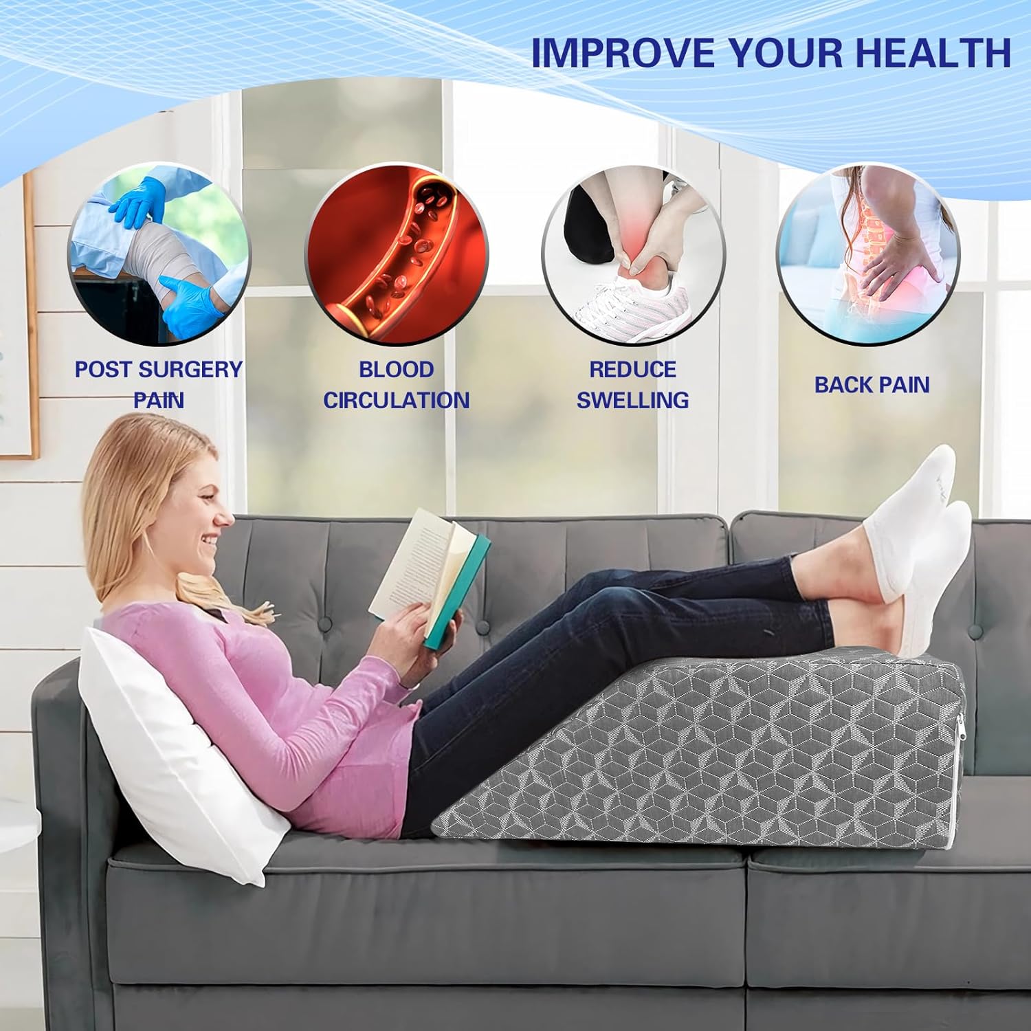 SUBCULTUREPICK Leg Elevation Pillow for Post Surgery Comfort