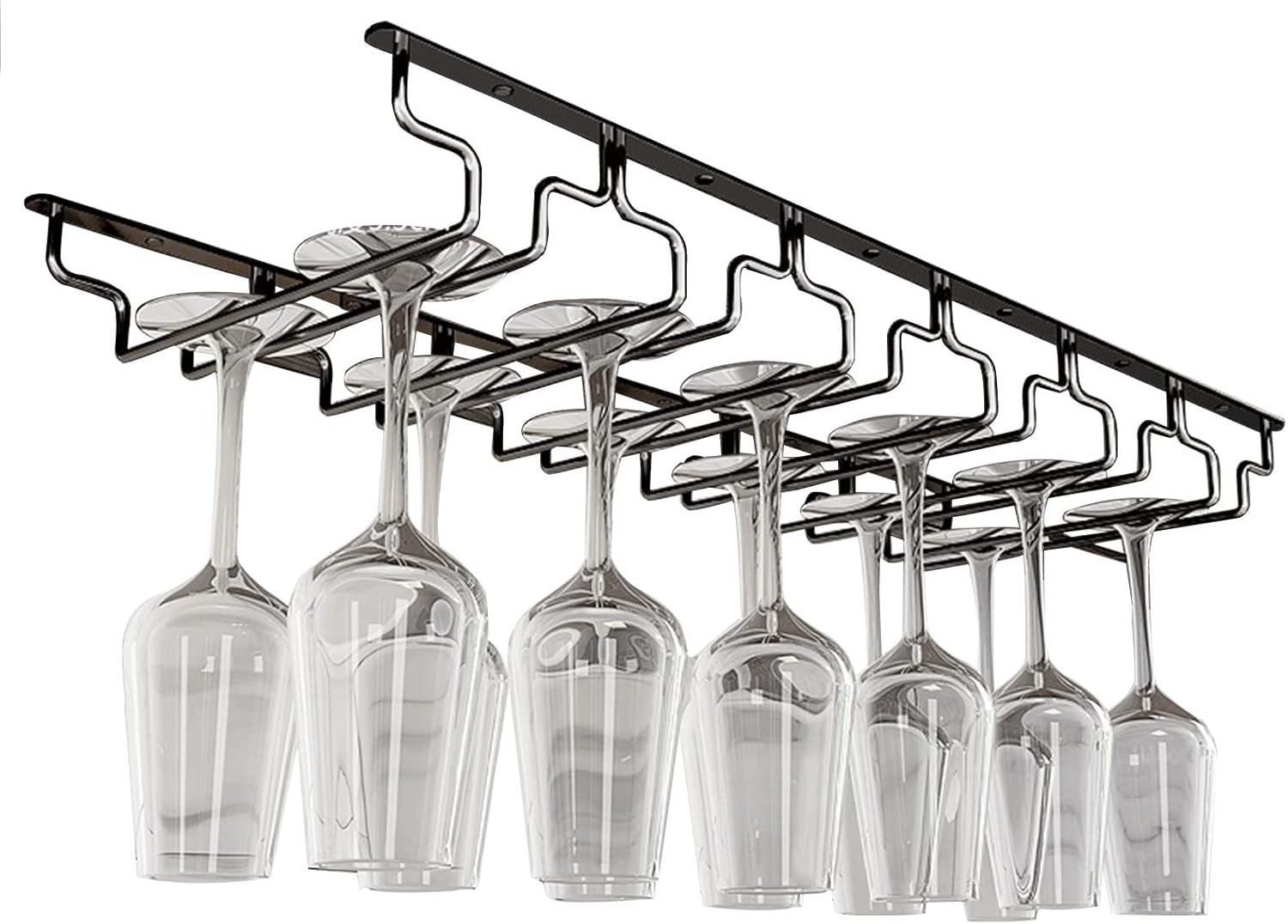 Stainless Steel Stemware Rack with 4 Slots for Cabinet