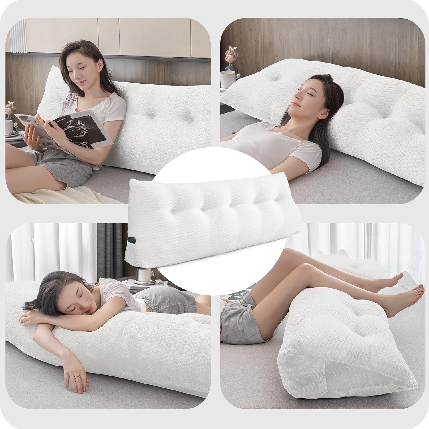 ZOEMO Large Triangular Headboard Pillow with Removable Cover