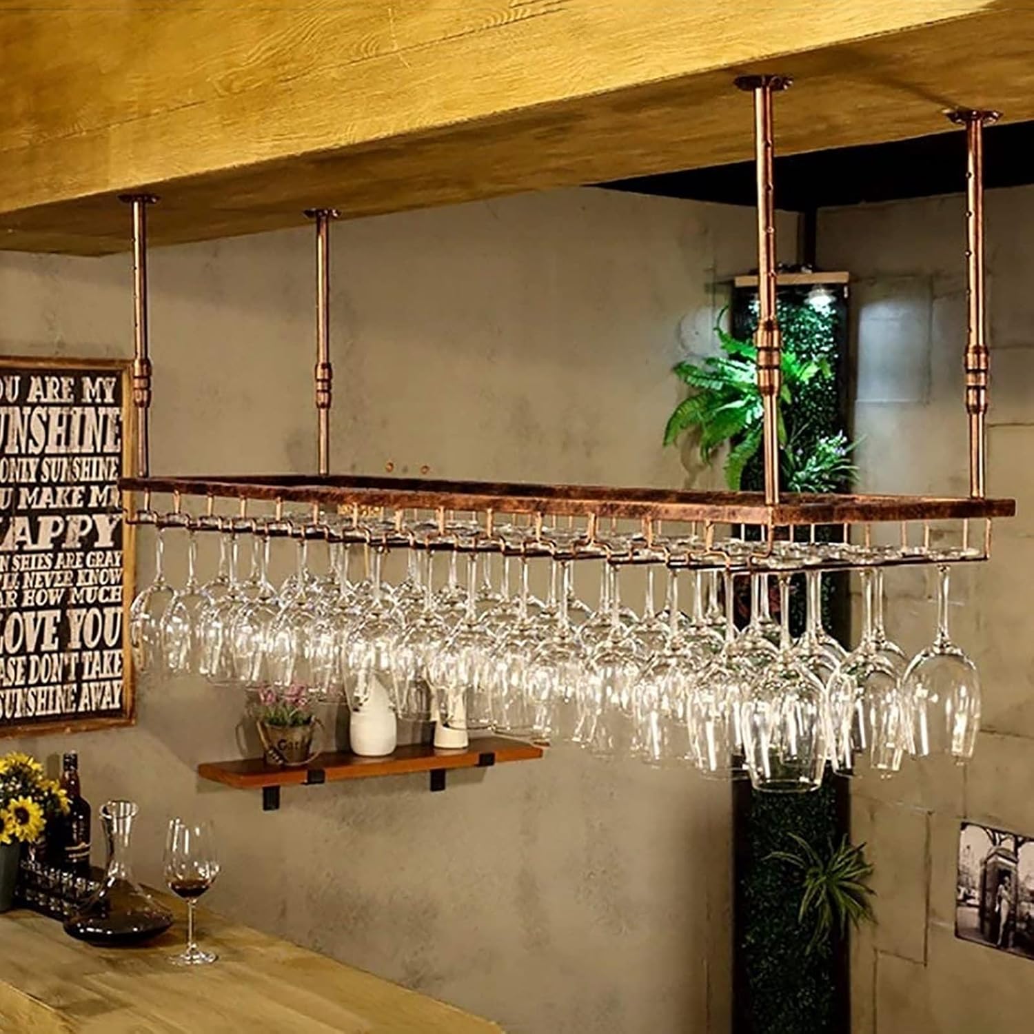 ZJDYDY Bronze Wall-Mounted Wine Rack