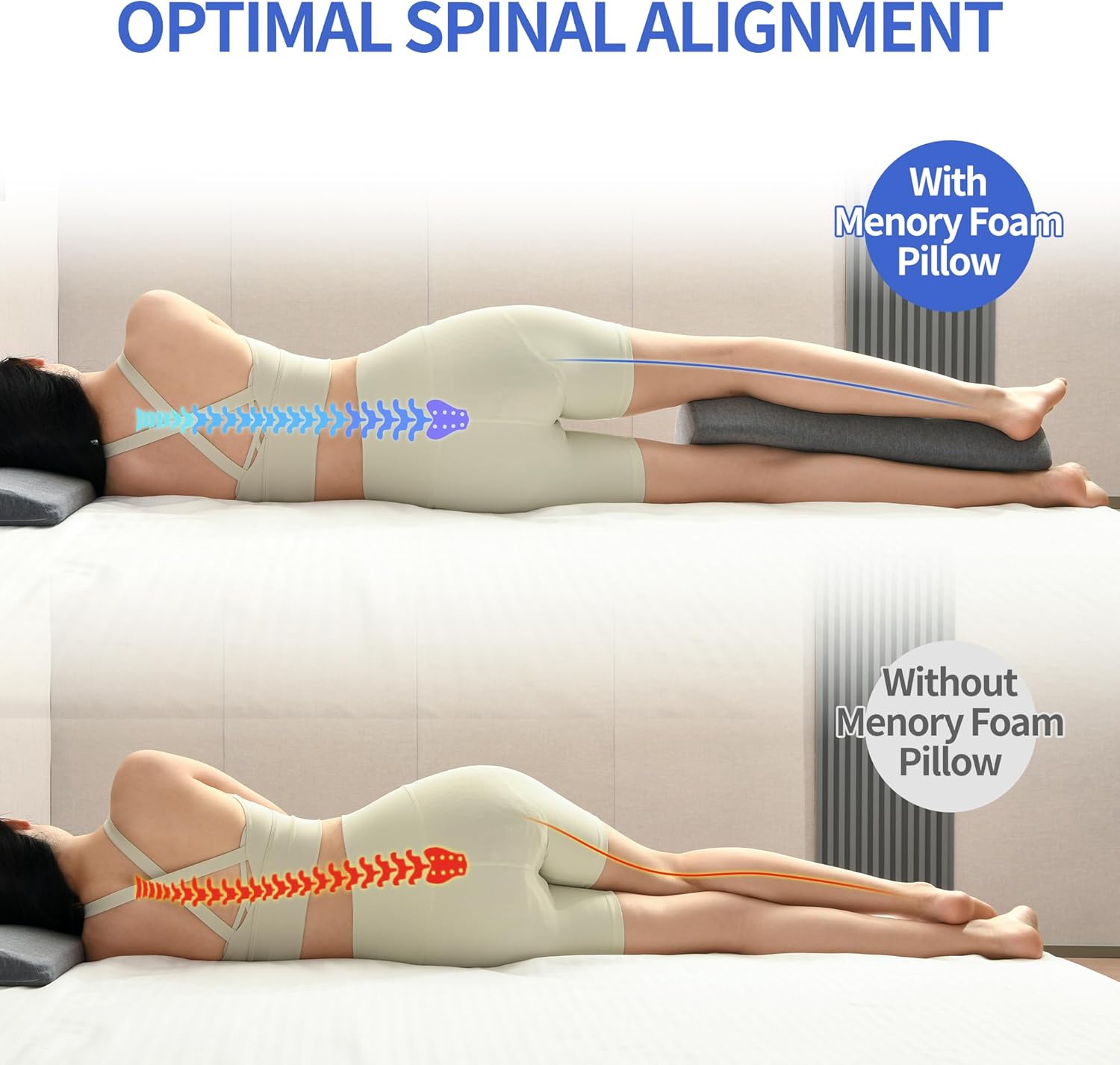Zickskt Knee Pillow for Back Pain Relief