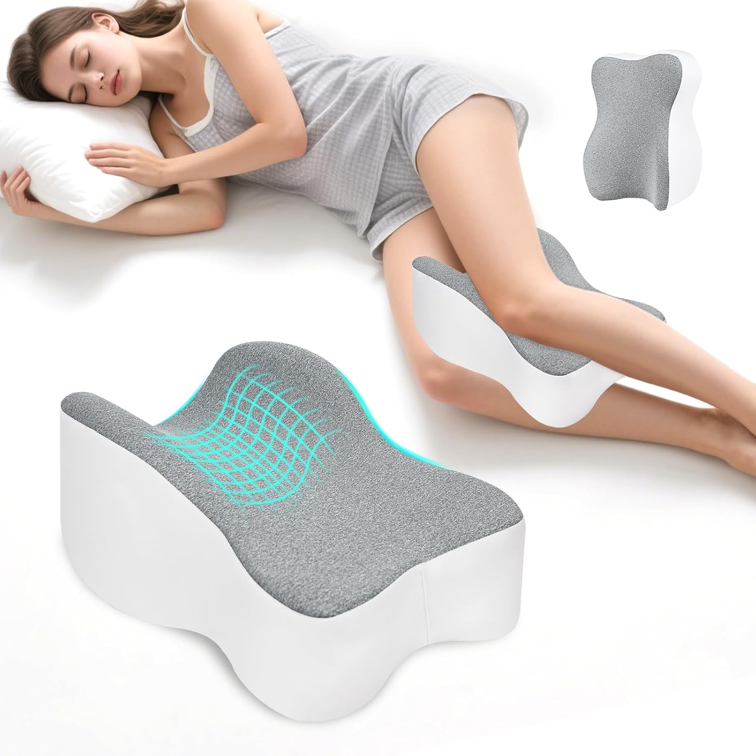 Large Knee Pillow for Side Sleepers Hip Back Pain Relief