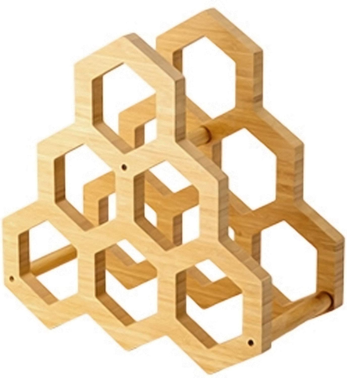 BOCbco Wooden Wine Rack 6-Bottle Freestanding Storage Holder