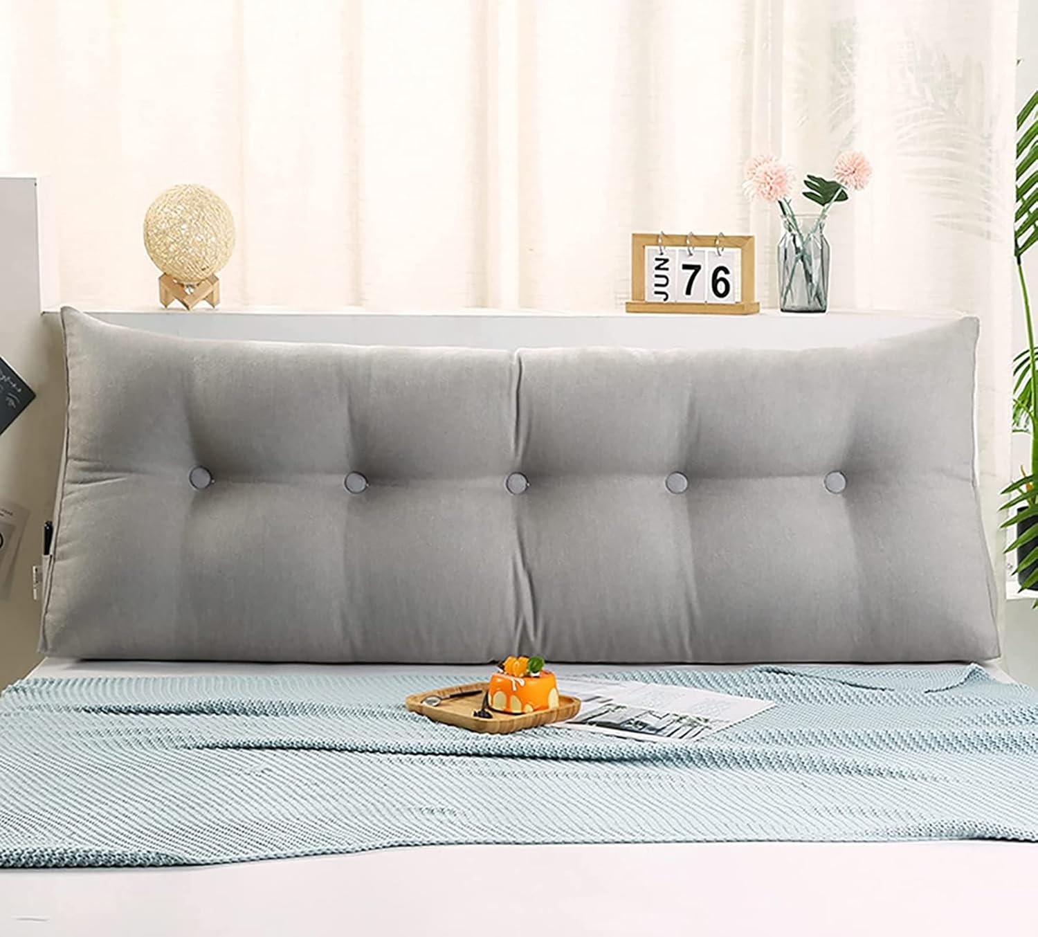 HOFFTI Triangle Headboard Pillow Beige 60cm