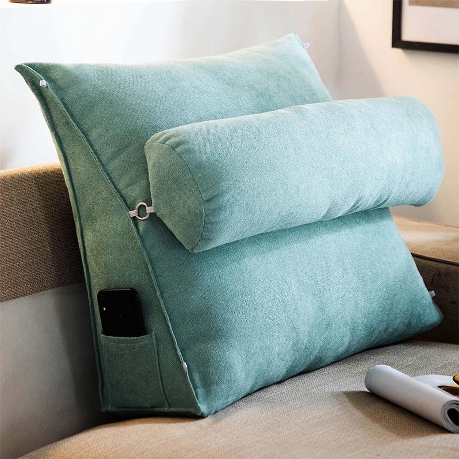 FNHY Portable Triangular Lumbar Pillow with Zipper - Coffee 45x45x20cm