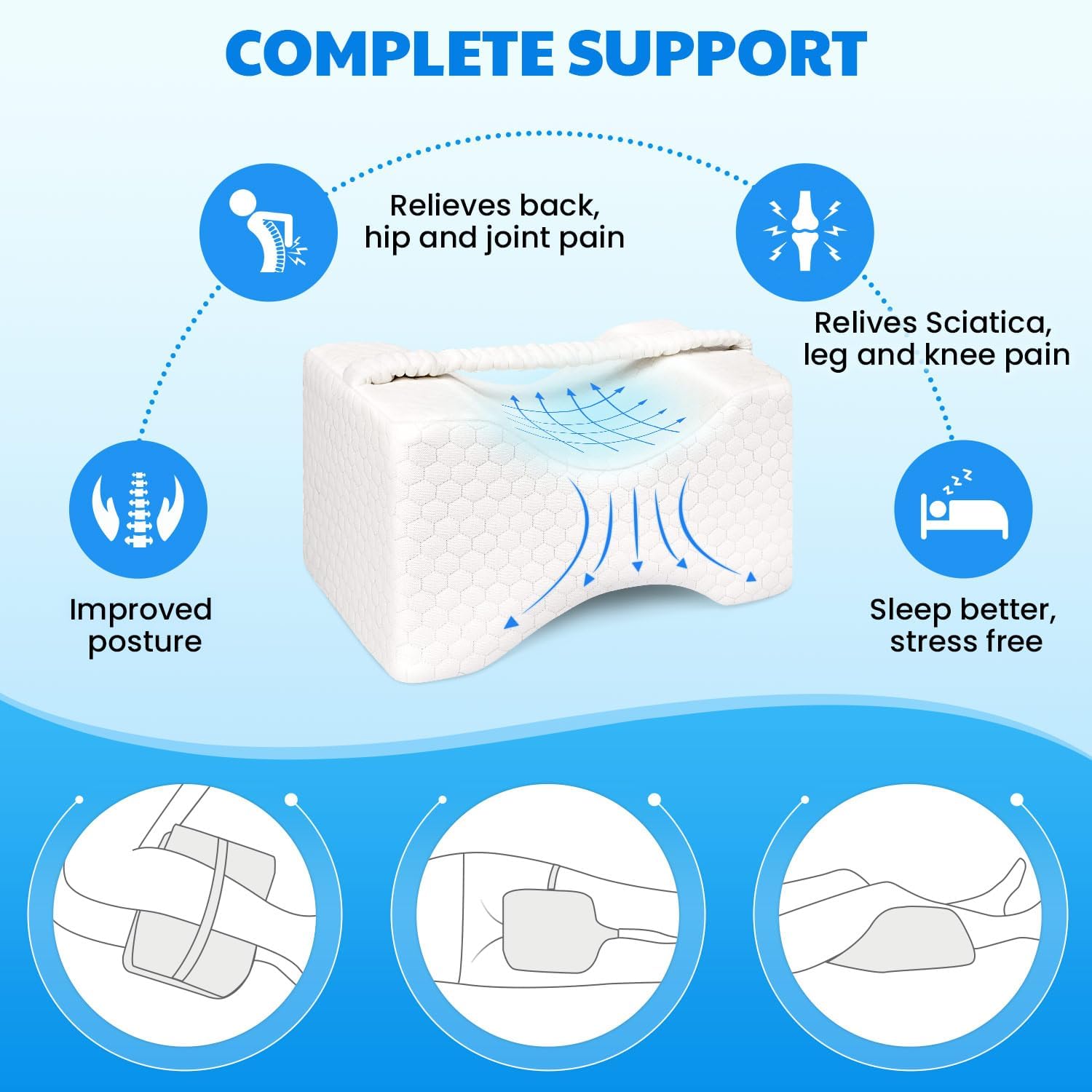 WEDREAM Memory Foam Knee Pillow for Side Sleepers 1