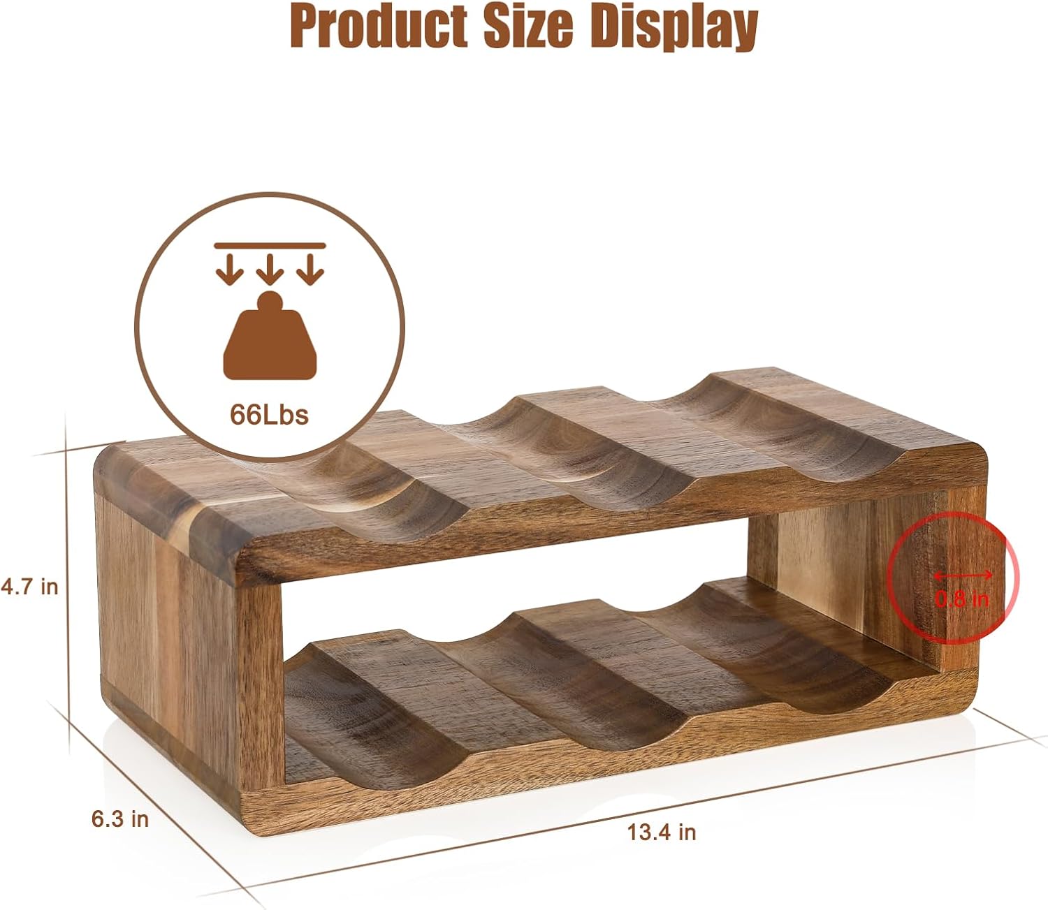 Jotboom 6 Bottle Acacia Wood Wine Rack
