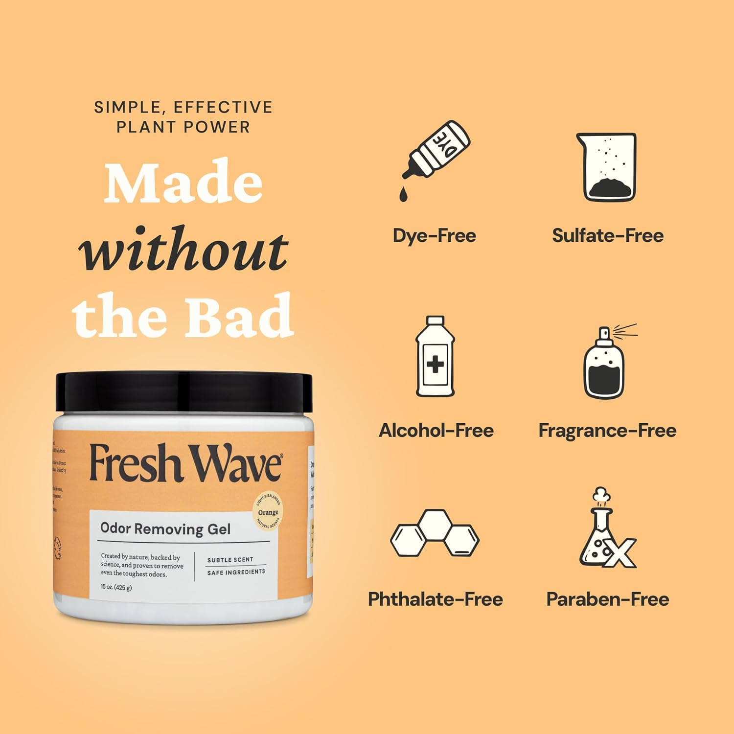 Fresh Wave Orange Odor Removing Gel 15 oz Pack of 2
