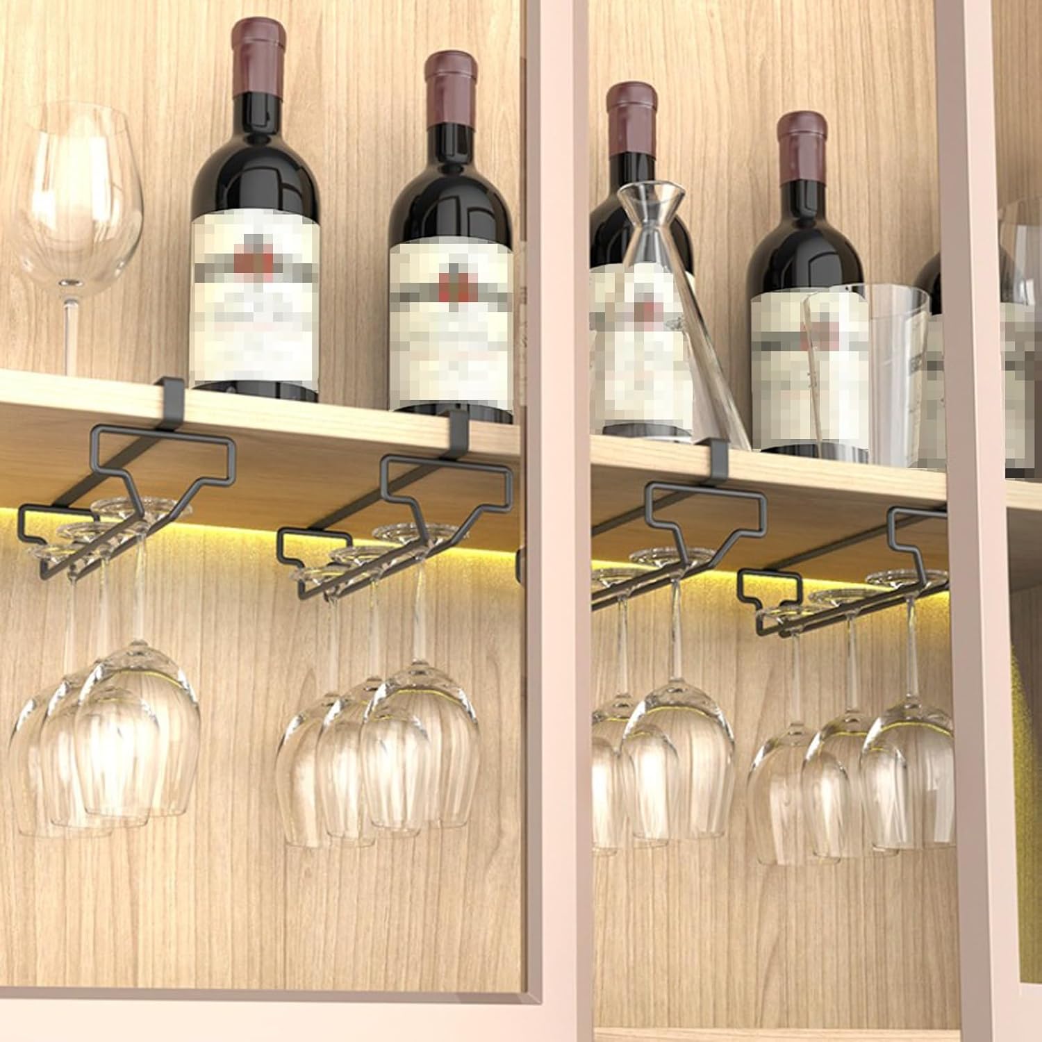 2 Pack White Wine Glass Holder for Cabinet and Bar 1
