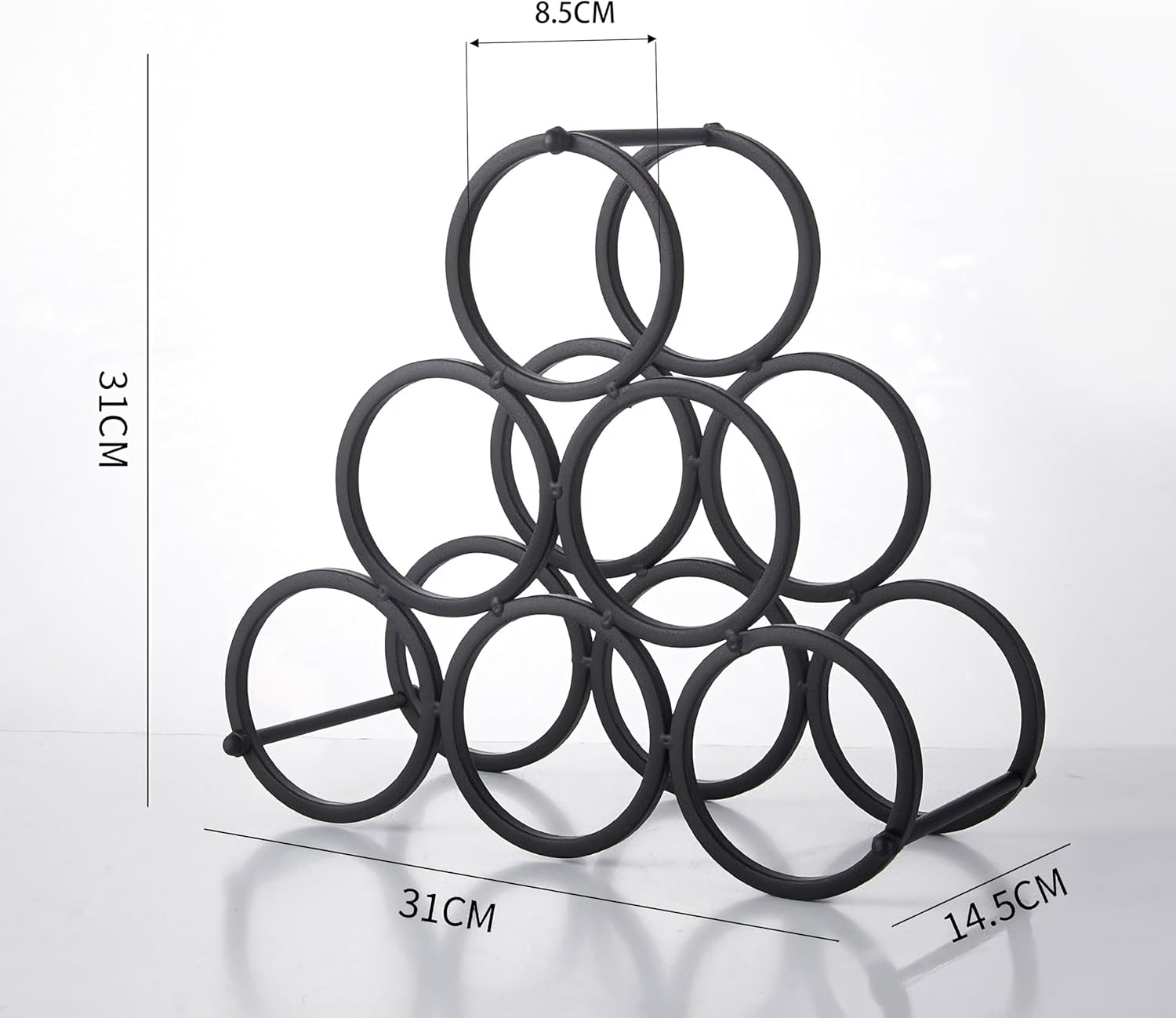 Black Modern Wire Rustic Wine Rack for 6 Bottles 1